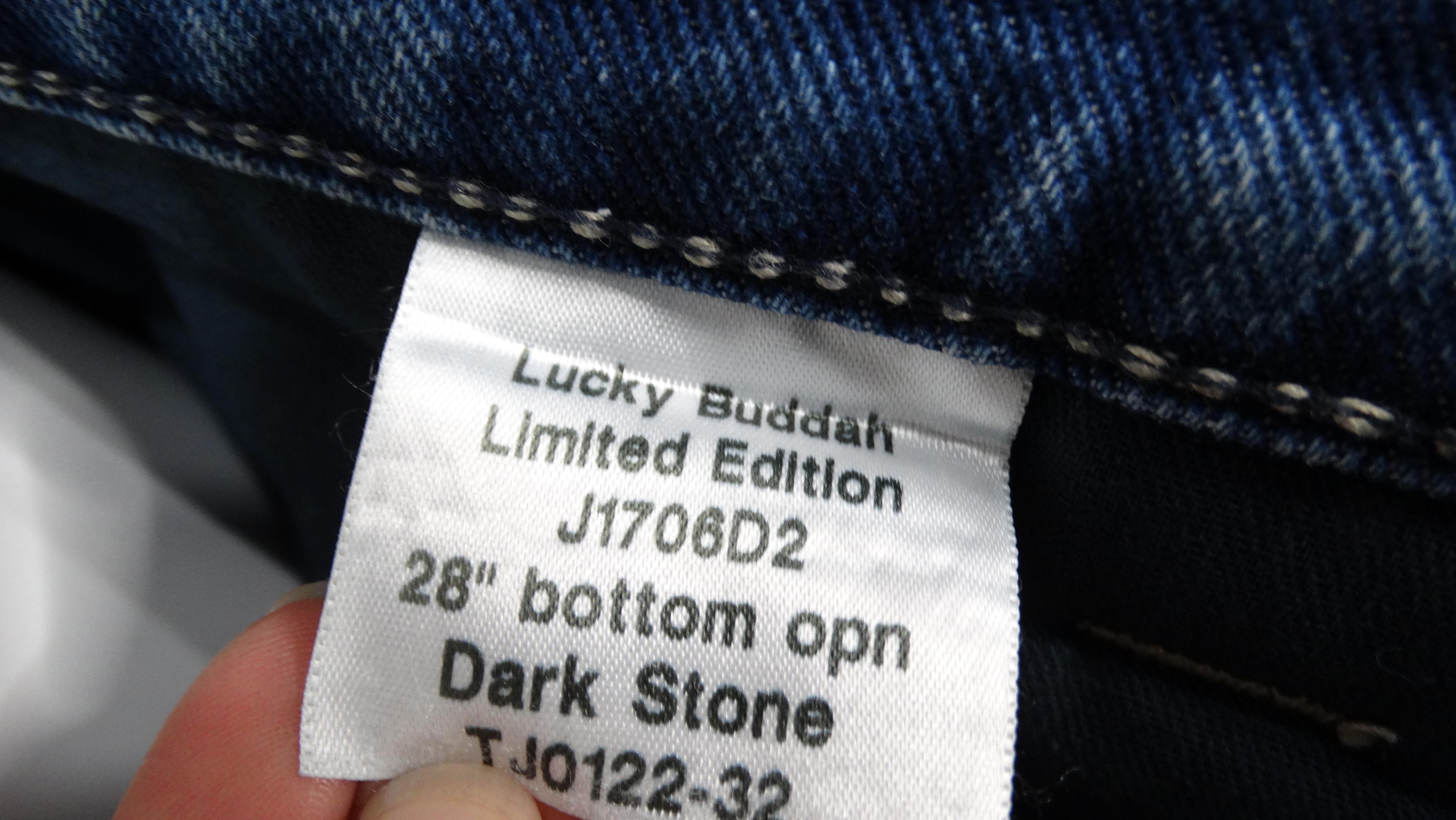 JNCO Lucky Buddha Limited Edition Dark Stone Blue Denim Baggy Jeans For Sale 5
