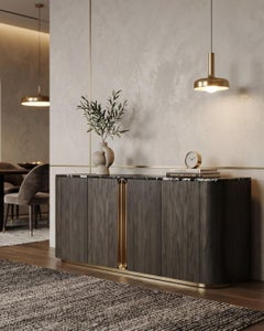 JNK Miami's Como Sideboard, Refined Lines and Gilded Accents