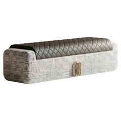JNK Miami's Nero Quilted Leather & Bouclé Luxury Bench