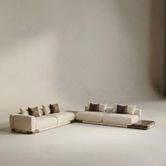 JNK Miami's Trio Modular Bouclé Sectional with Integrated Wood Tables