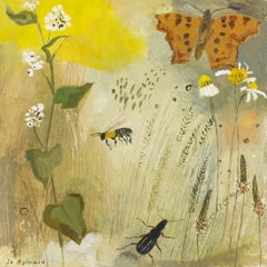 Pradera de Flores Silvestres y Visitantes Insectos, 2024 - Naturaleza Muerta Floral Pintura al Óleo
