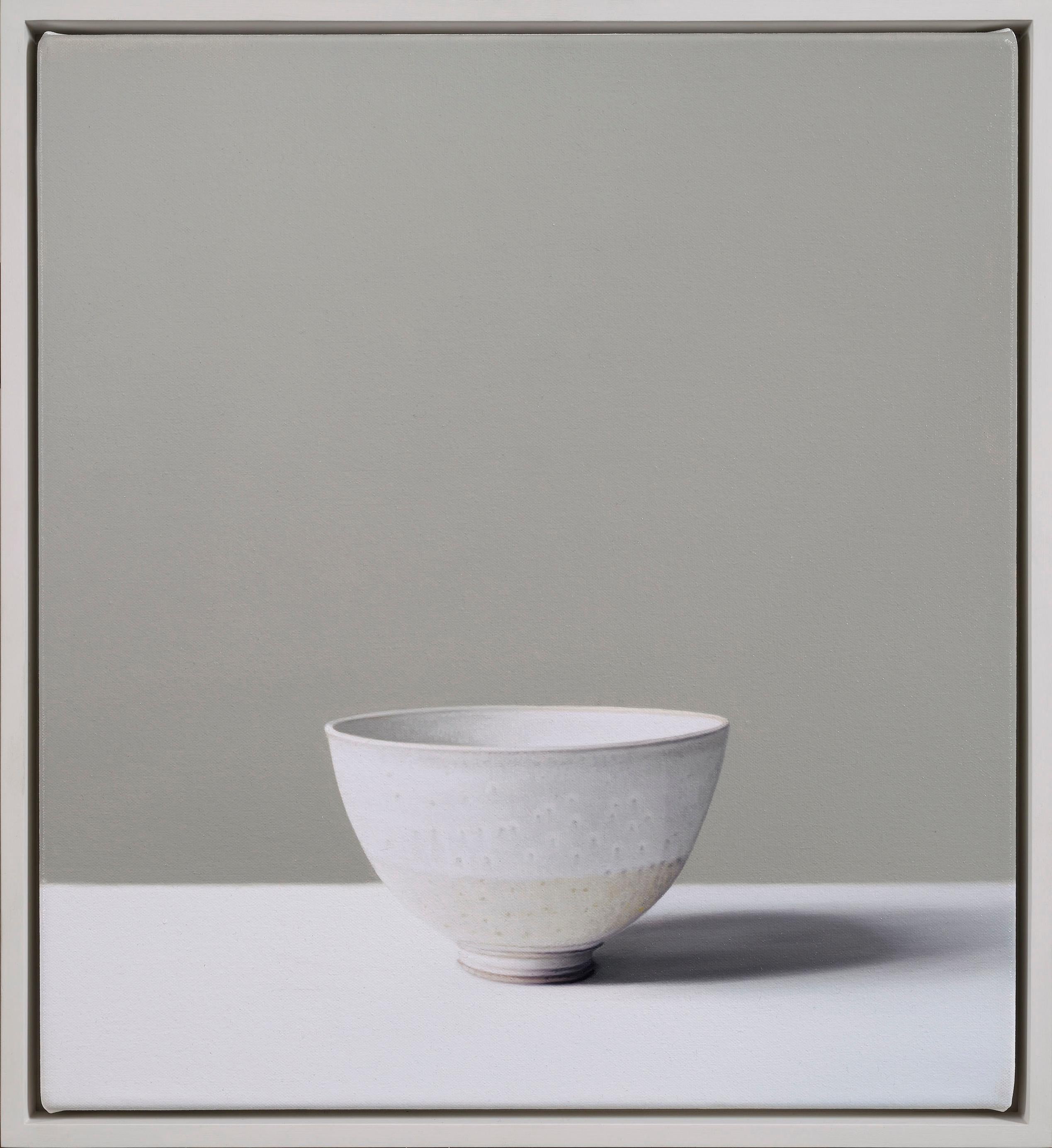 Jo Barrett Figurative Painting - Still Life of Stonewear Bowl with Dolomite Glaze