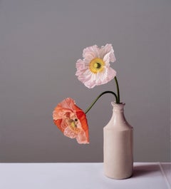 Still Life with Iceland Poppies and Stoneware Bottle - From Fern Verrow