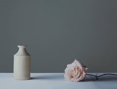 Still Life with Stoneware Bottle and Rose