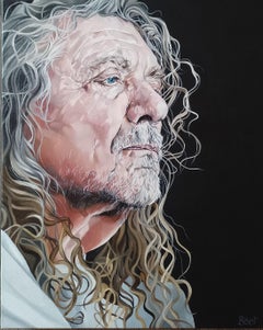 Robert Plant...a study, Painting, Oil on Canvas