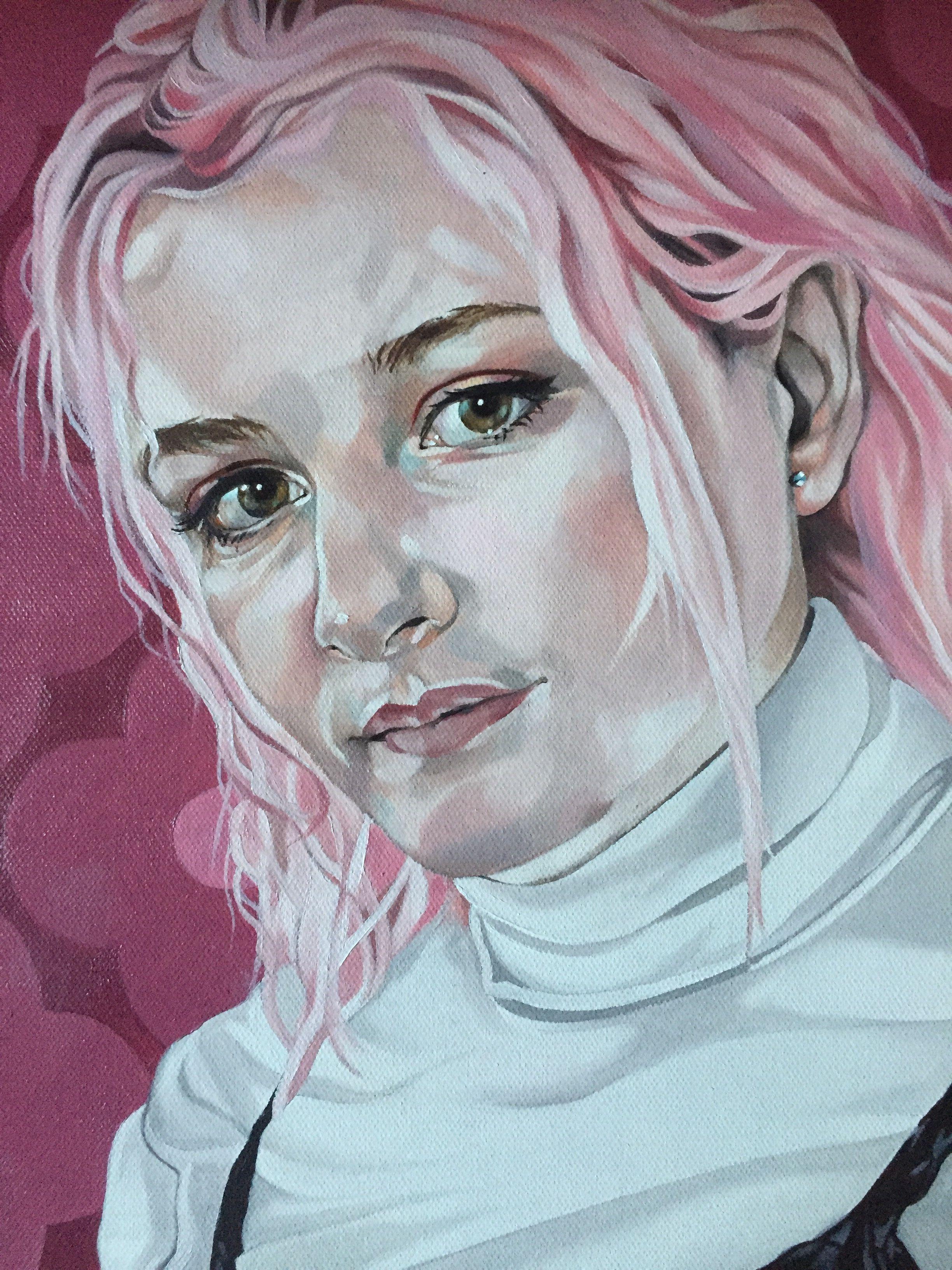 Rosie Pink, Painting, Oil on Canvas For Sale 1
