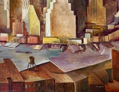 Lower Manhattan American Modernism NYC Cityscape Social Realism WPA 20th Century