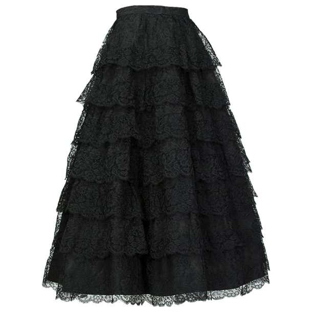 Jo Copeland New Look Black Tiered Lace Full Ballerina Ball Skirt - XS-S ...