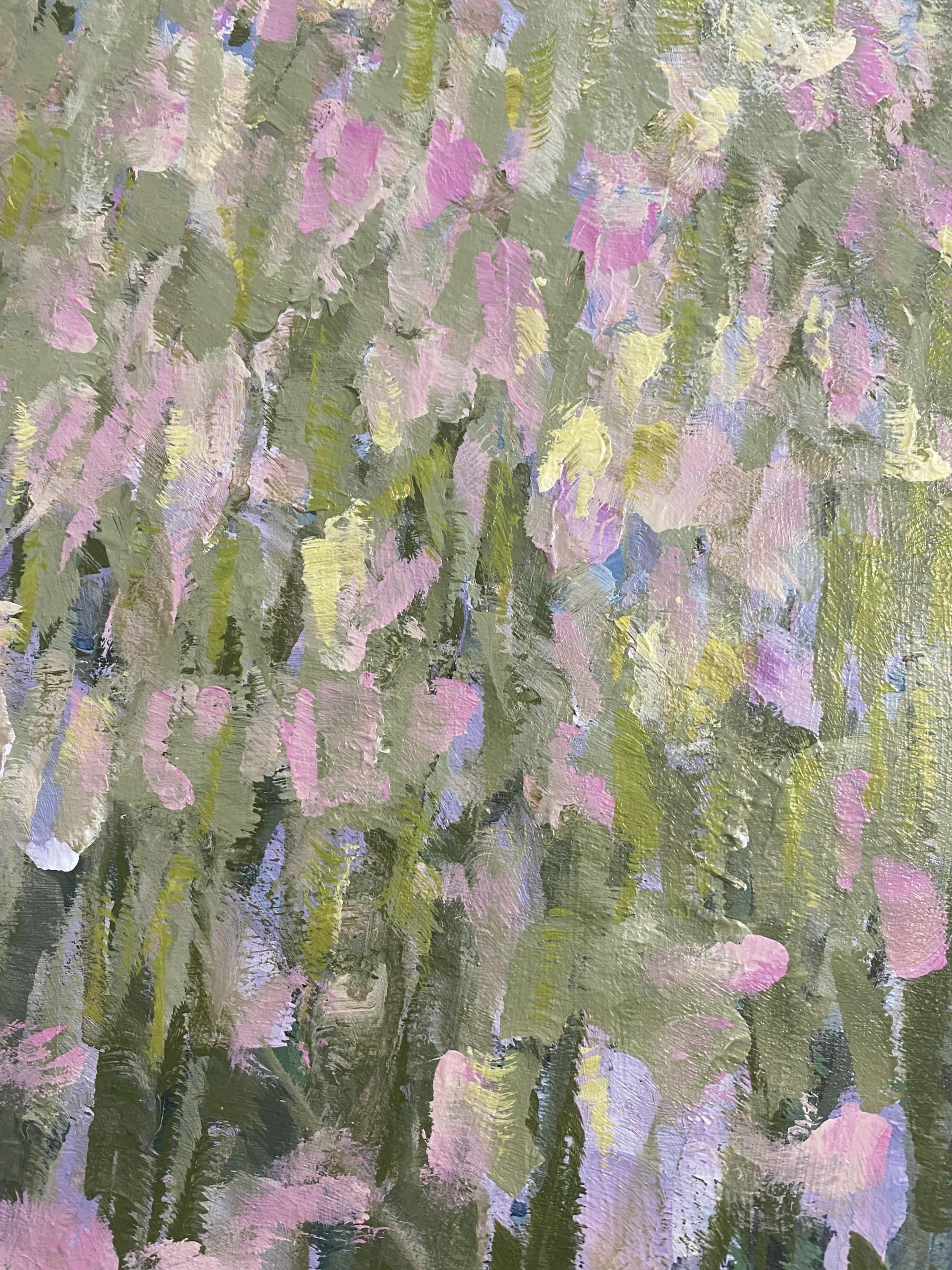 Confetti - Beige Abstract Painting by Jo Cottam