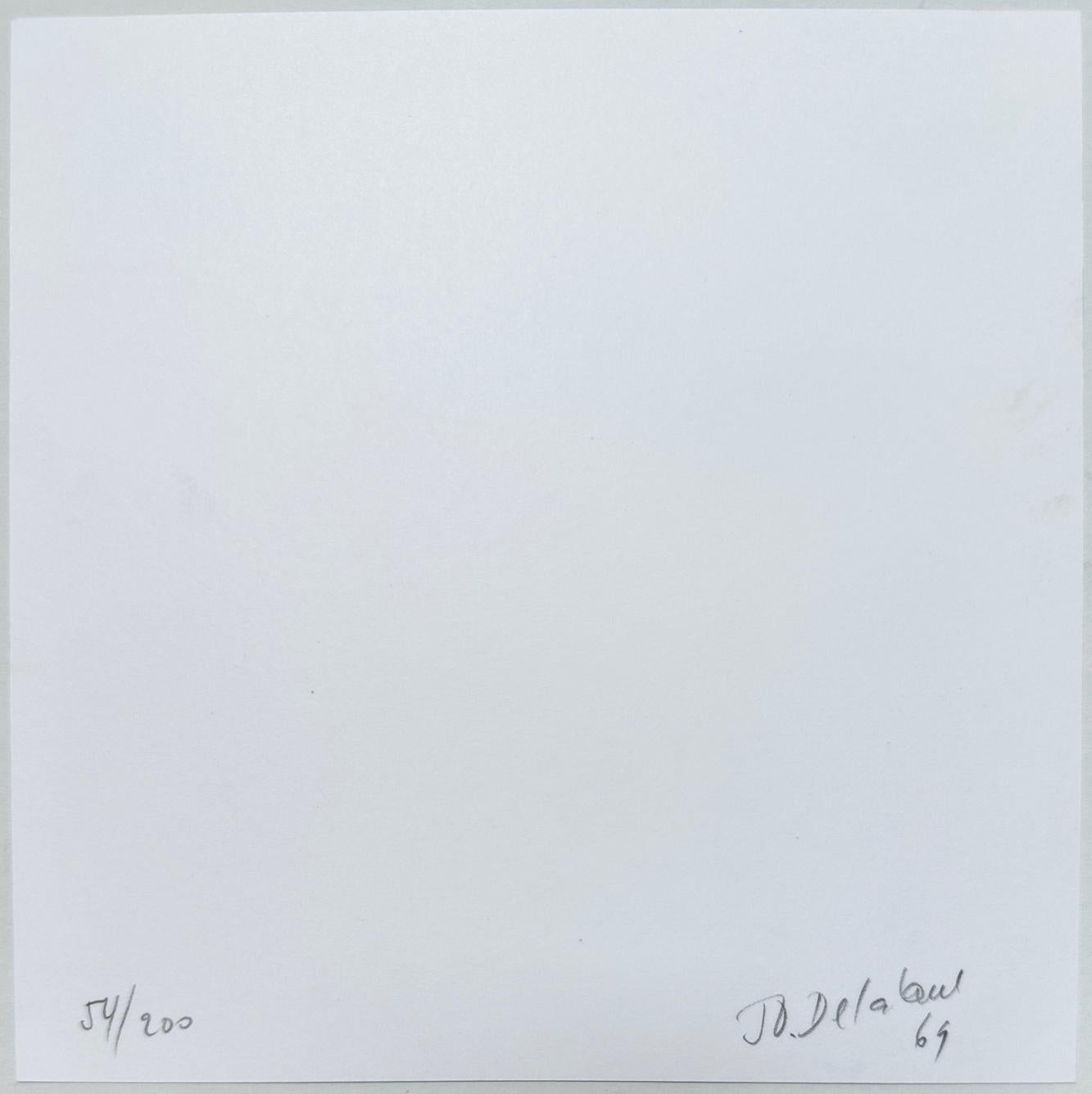 Concrete Geometric Abstract Composition 1969 Begian Hand Signed - Constructivist Print by Jo Delahaut