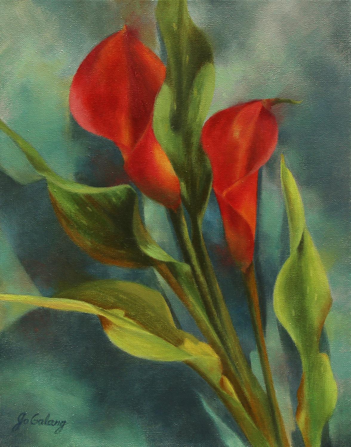 Peinture à l'huile - Calla Lily - Art de Jo Galang
