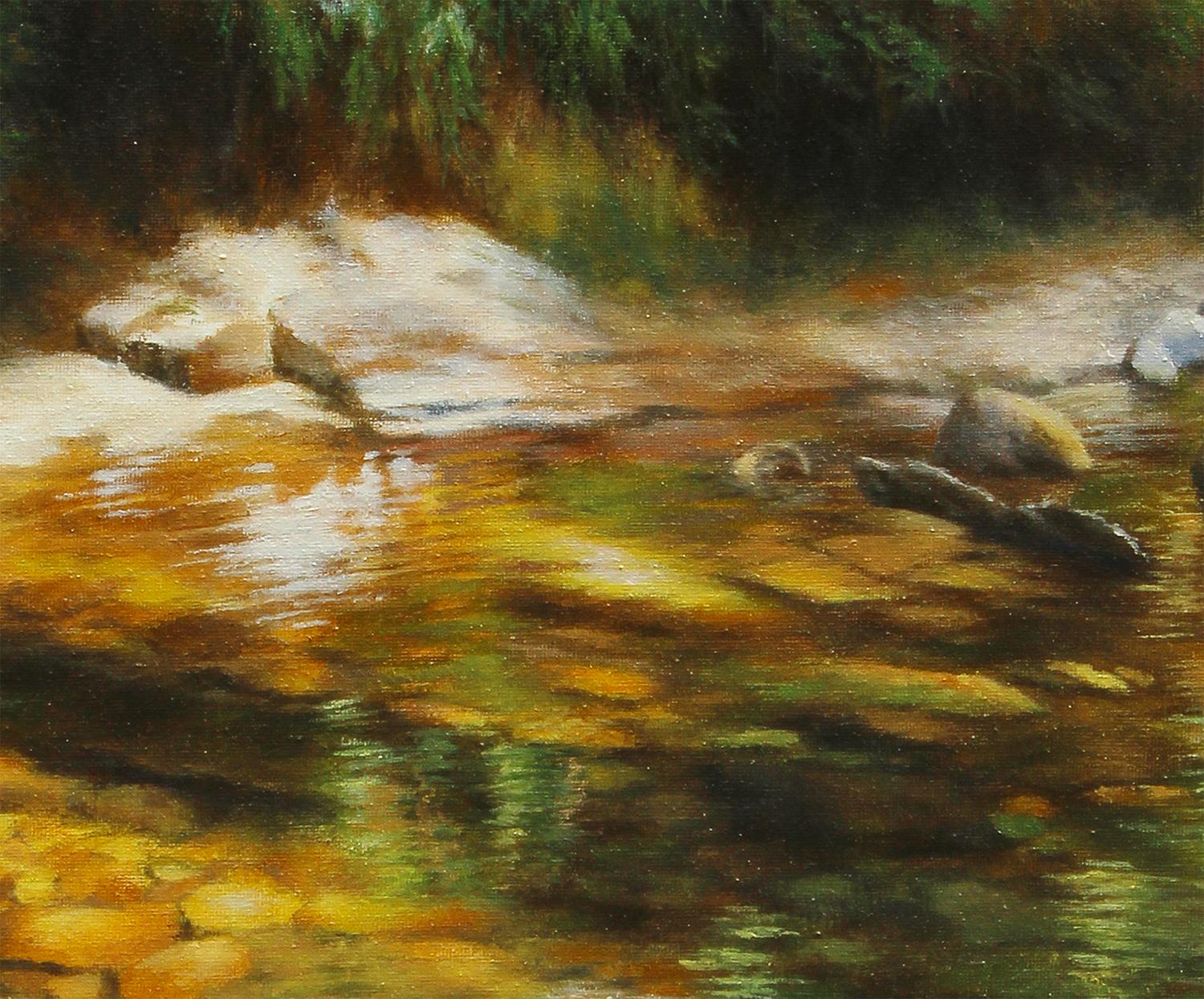 Tesoro escondido, Pintura al óleo - Landscape Painting Marrón de Jo Galang