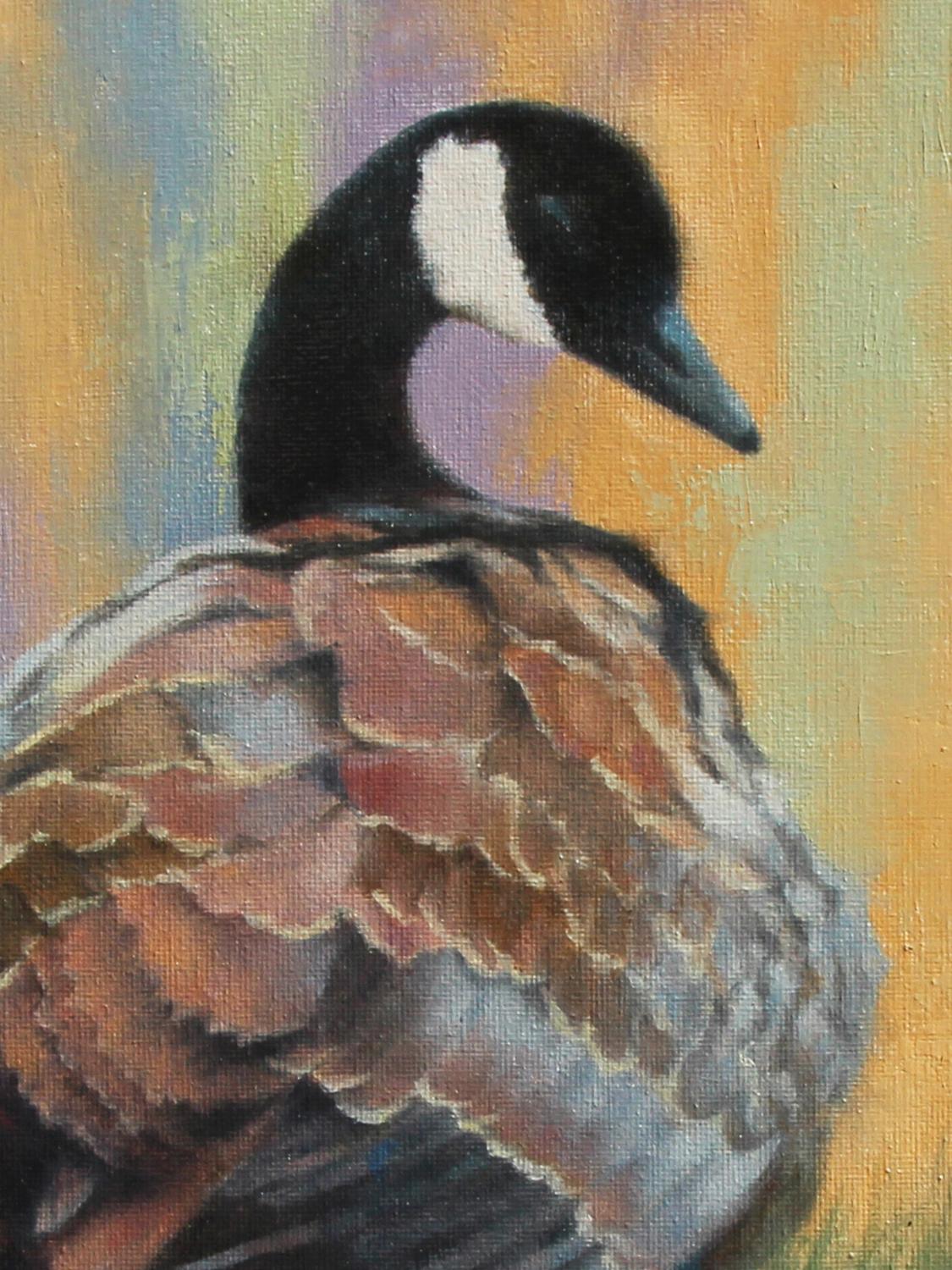 En Soledad, Pintura al Óleo - Animal Painting Gris de Jo Galang