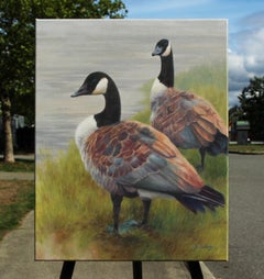 Due piselli in un baccello, pittura a olio