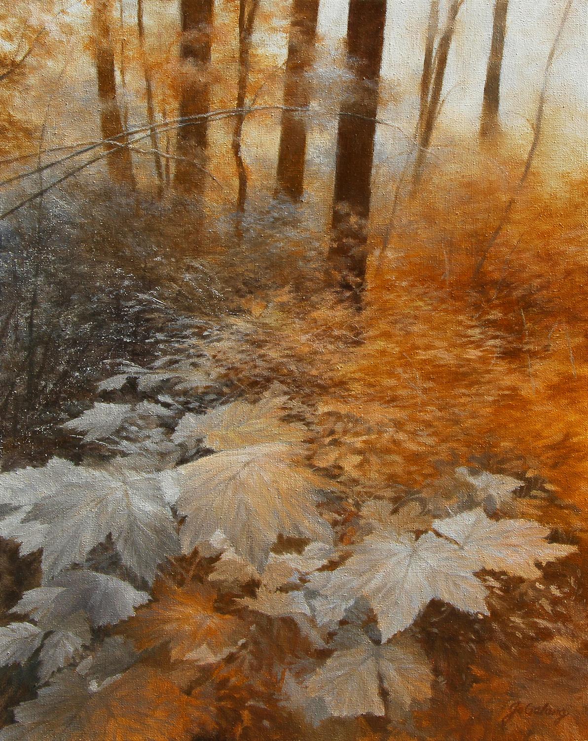 Jo Galang Landscape Painting – Winter's Warm Embrace, Ölgemälde