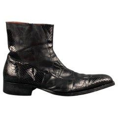 Jo GHOST Größe 12 Schwarzes strukturiertes Leder Seitenreißverschluss Stiefel