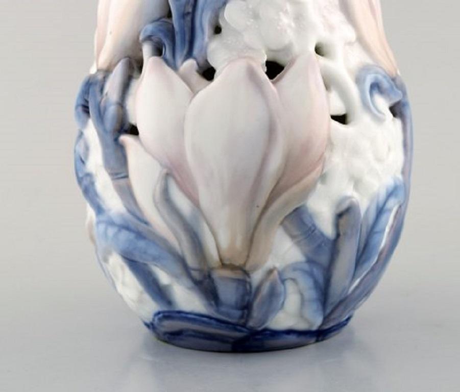 Porcelain Jo Hahn Locher for Bing & Grøndahl, Early Art Nouveau Vase, 19th Century For Sale