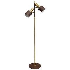 Jo Hammerborg Brass Floor Lamp for Fog and Morup, Denmark, circa 1960