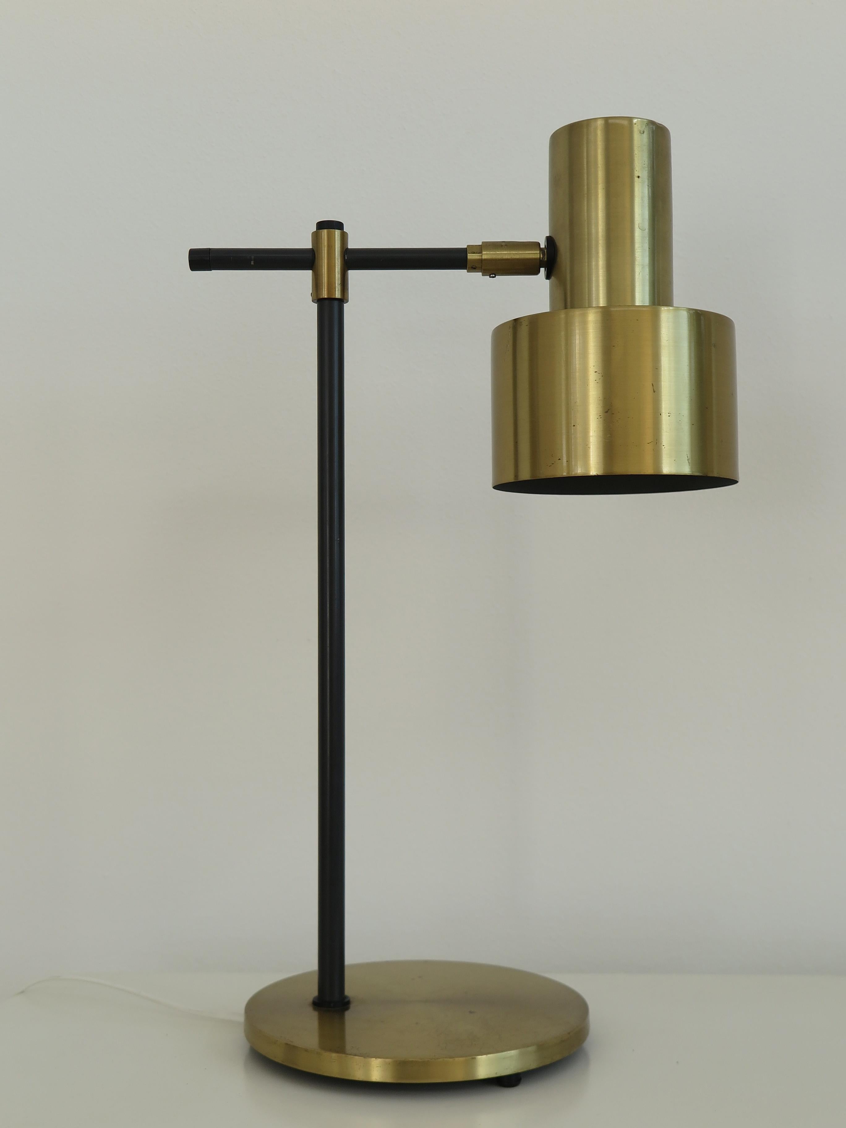 Scandinavian Modern Jo Hammerborg Brass Scandinavian Senior Lamp for Fog & Morup, 1960s