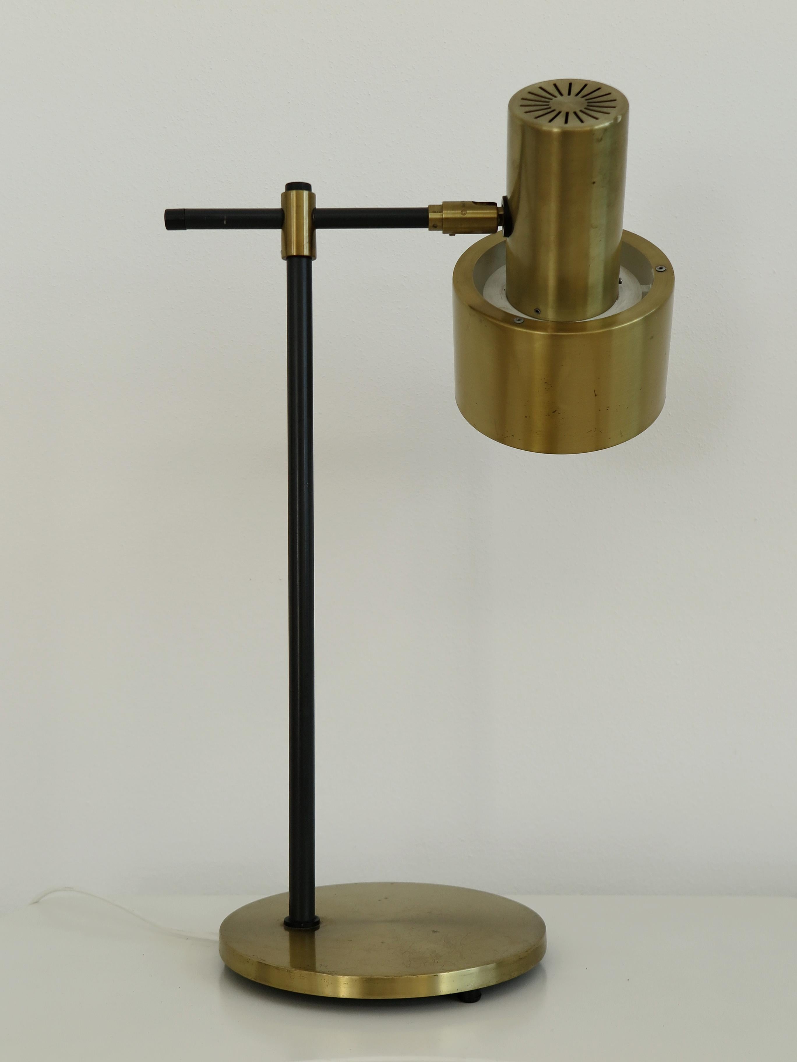 Jo Hammerborg Brass Scandinavian Senior Lamp for Fog & Morup, 1960s In Good Condition In Reggio Emilia, IT