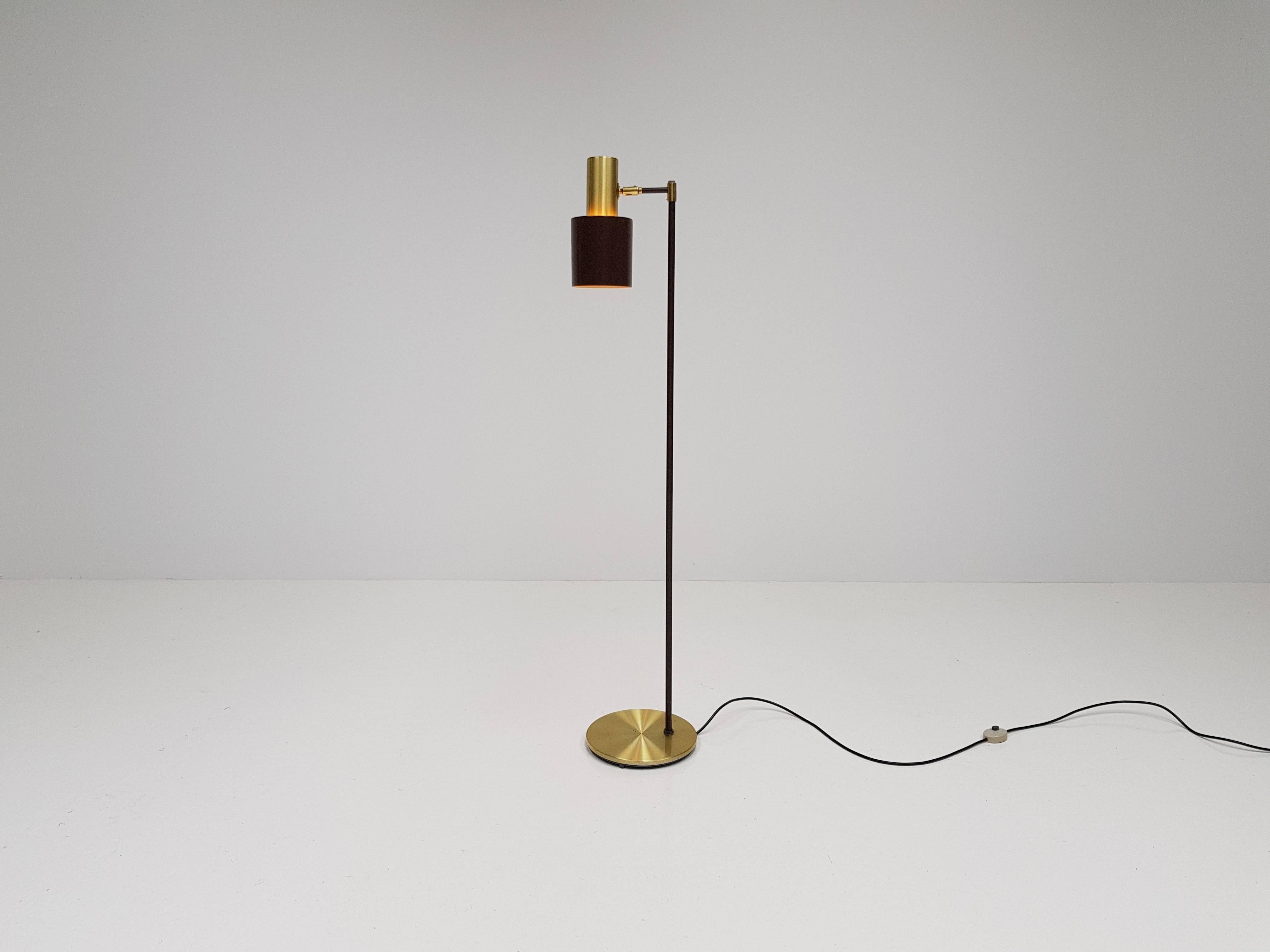 Mid-Century Modern Jo Hammerborg Brass 'Studio' Floor Lamp for Fog & Mørup, 1960s