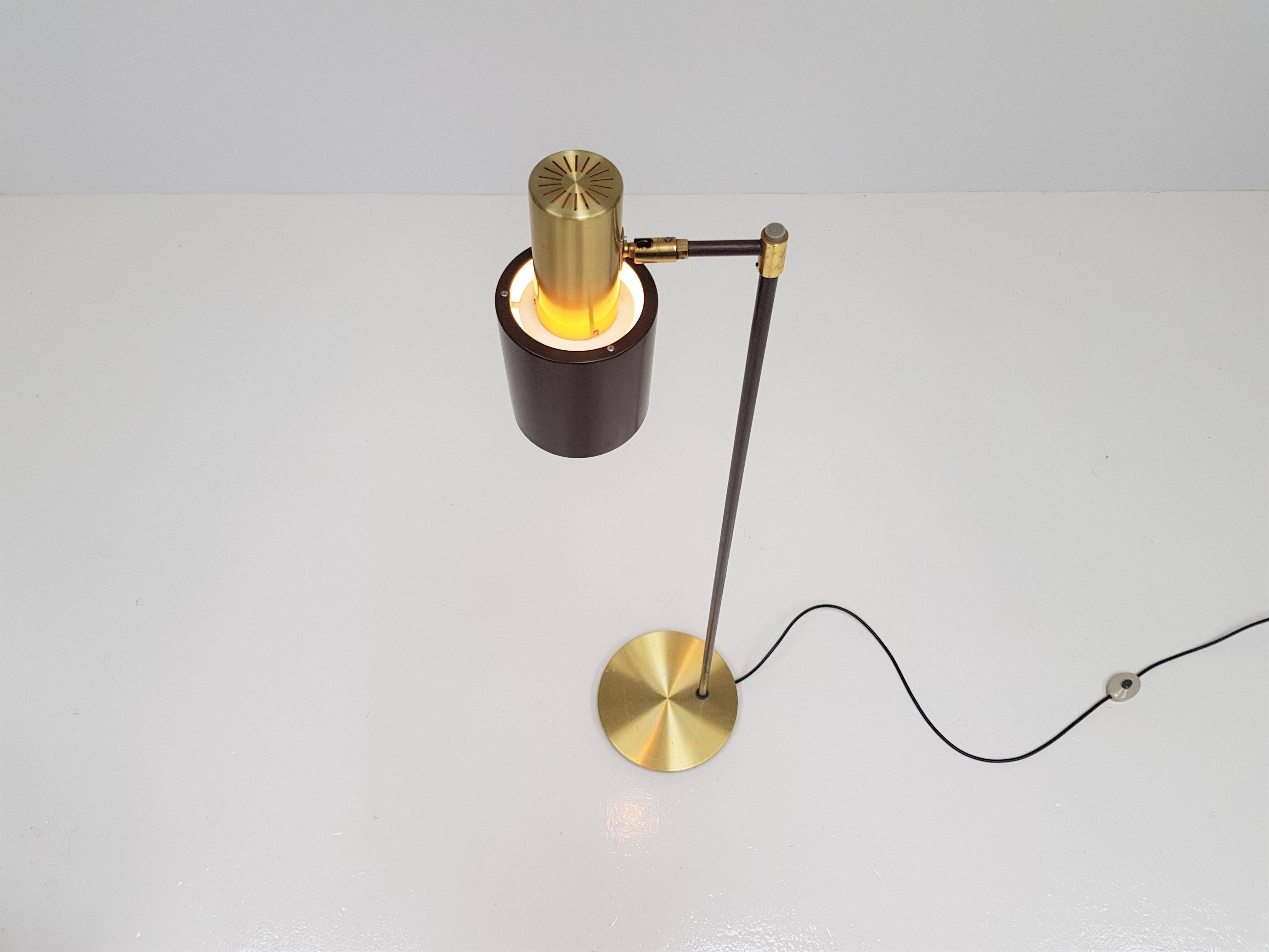 Danish Jo Hammerborg Brass 'Studio' Floor Lamp for Fog & Mørup, 1960s