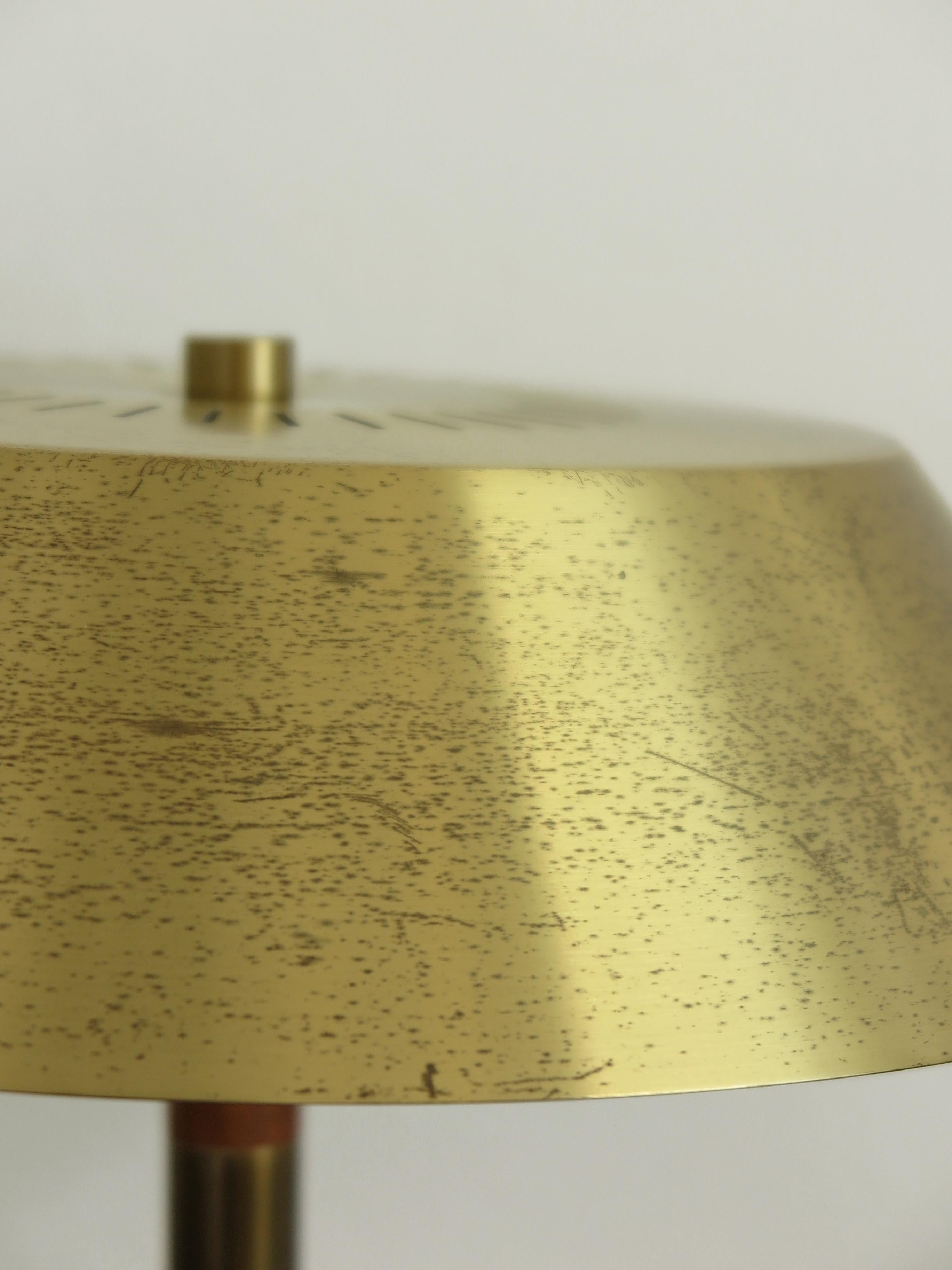 Danish Jo Hammerborg Brass Teak Scandinavian President Lamp for Fog & Morup, 1960s For Sale