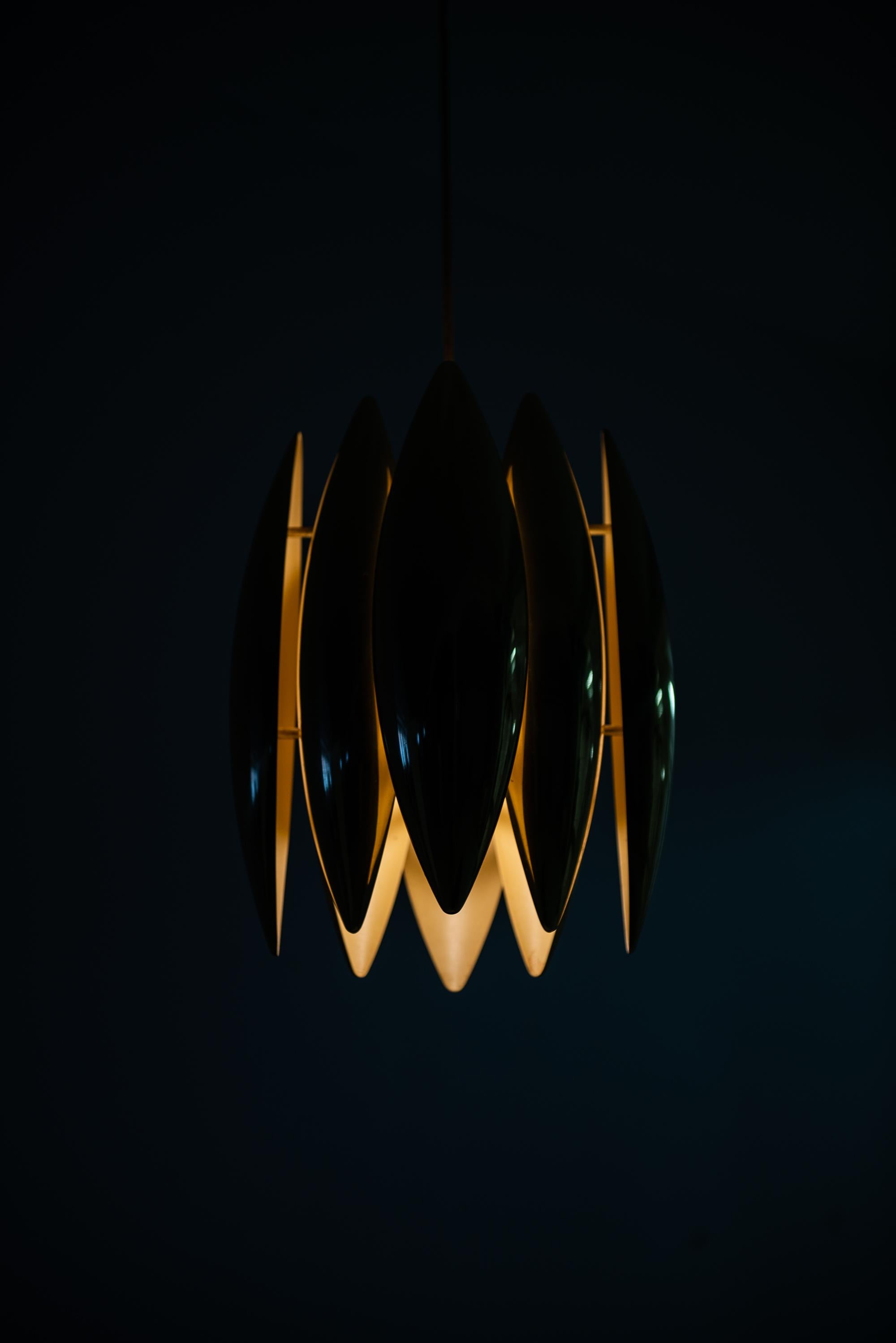 Brass Jo Hammerborg Ceiling Lamp Model Kastor by Fog & Mørup in Denmark