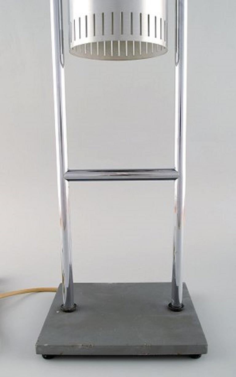 Danish Jo Hammerborg for Fog & Mørup, Trombone Table Lamp in Chromed and Polished Steel For Sale