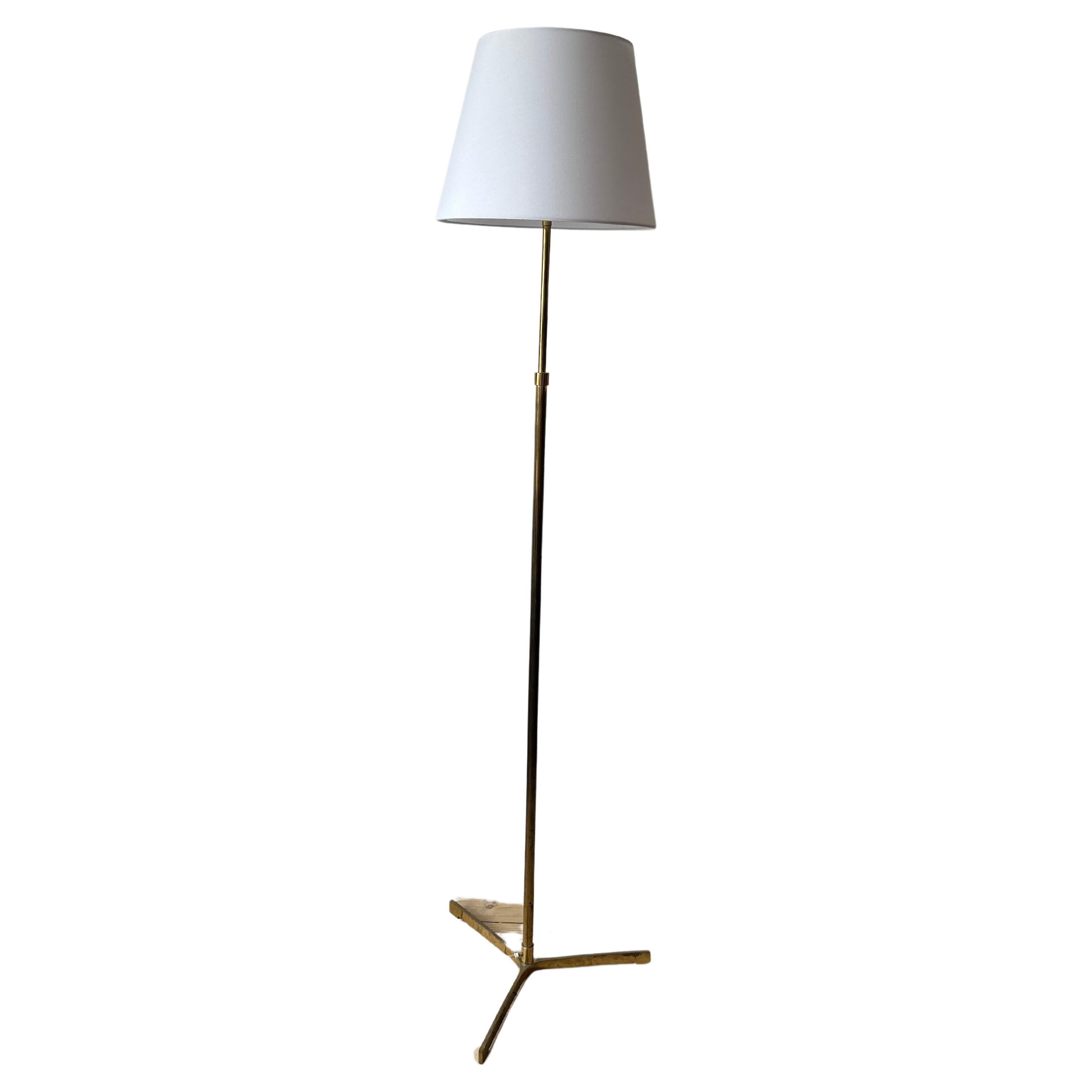 Jo Hammerborg Monolite Brass Floor Lamp Fog Mørup, 1960s