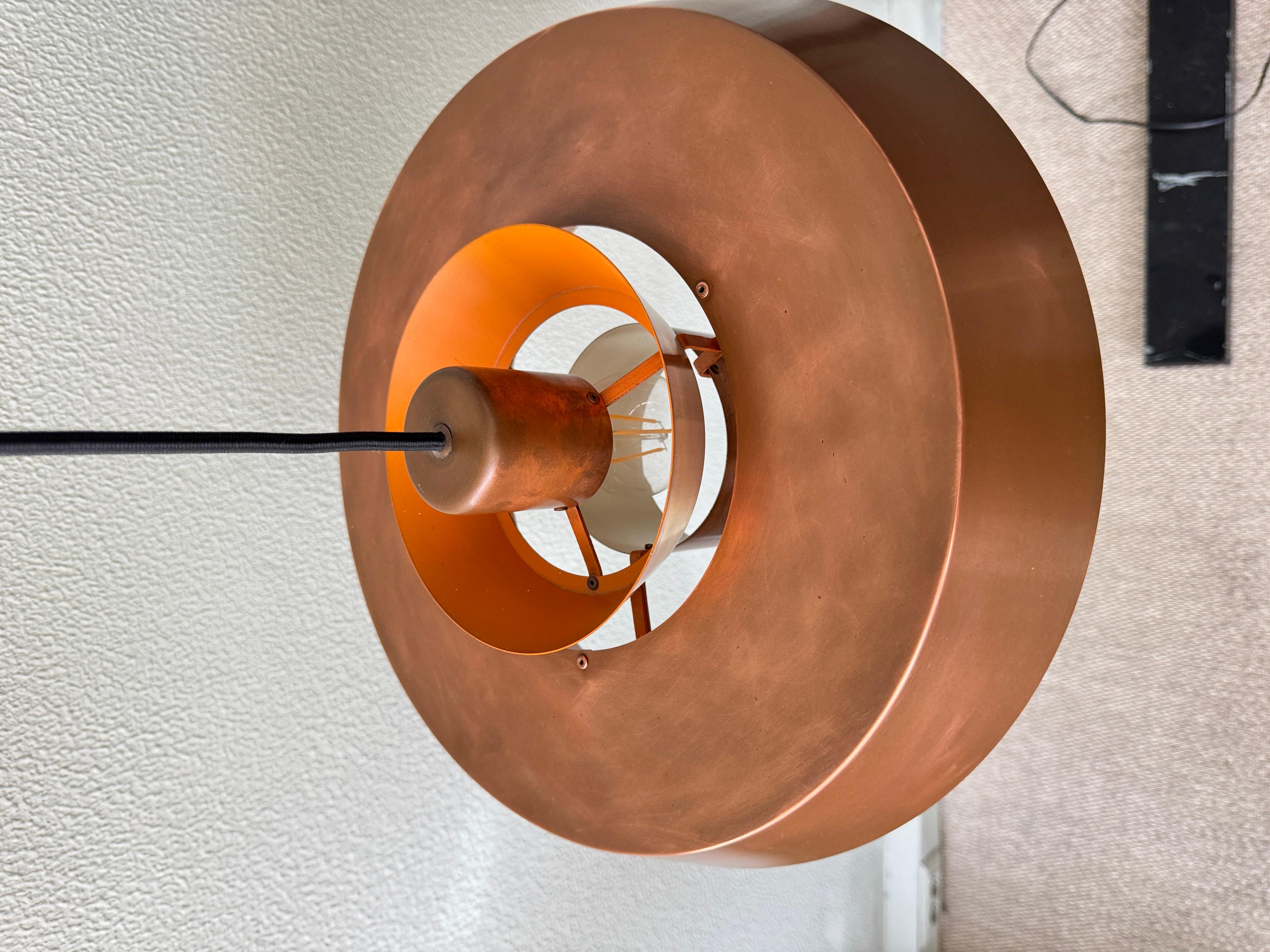 Jo Hammerborg Nova Patinated Copper Ceiling Lamp Fog & Mørup Denmark 1960s For Sale 7