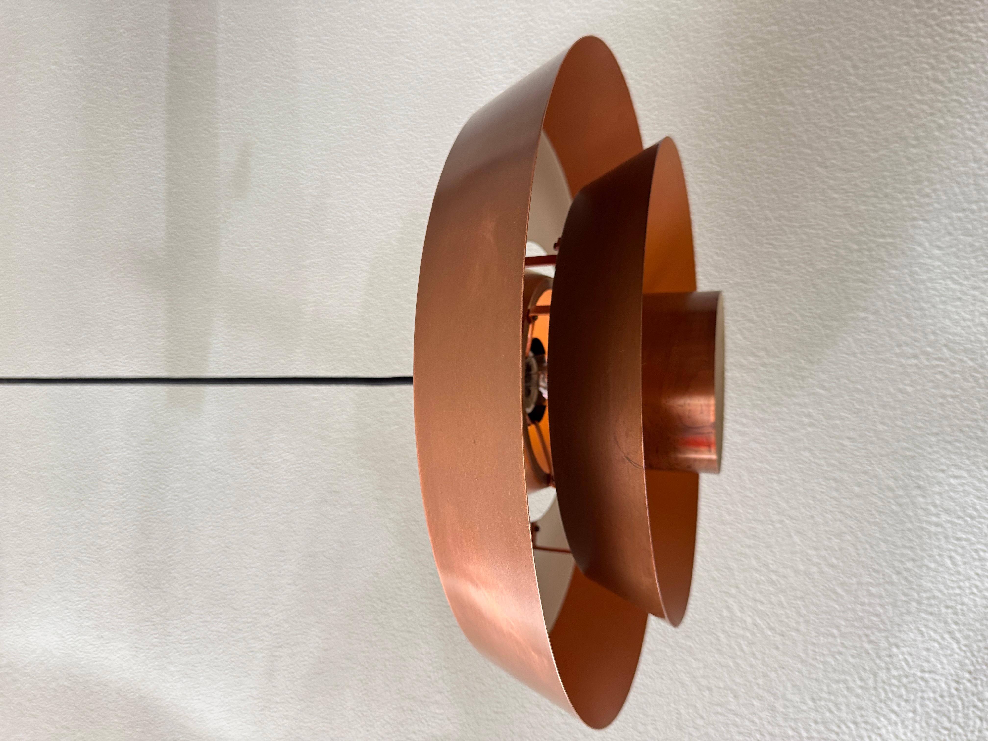 Jo Hammerborg Nova Patinated Copper Ceiling Lamp Fog & Mørup Denmark 1960s For Sale 9