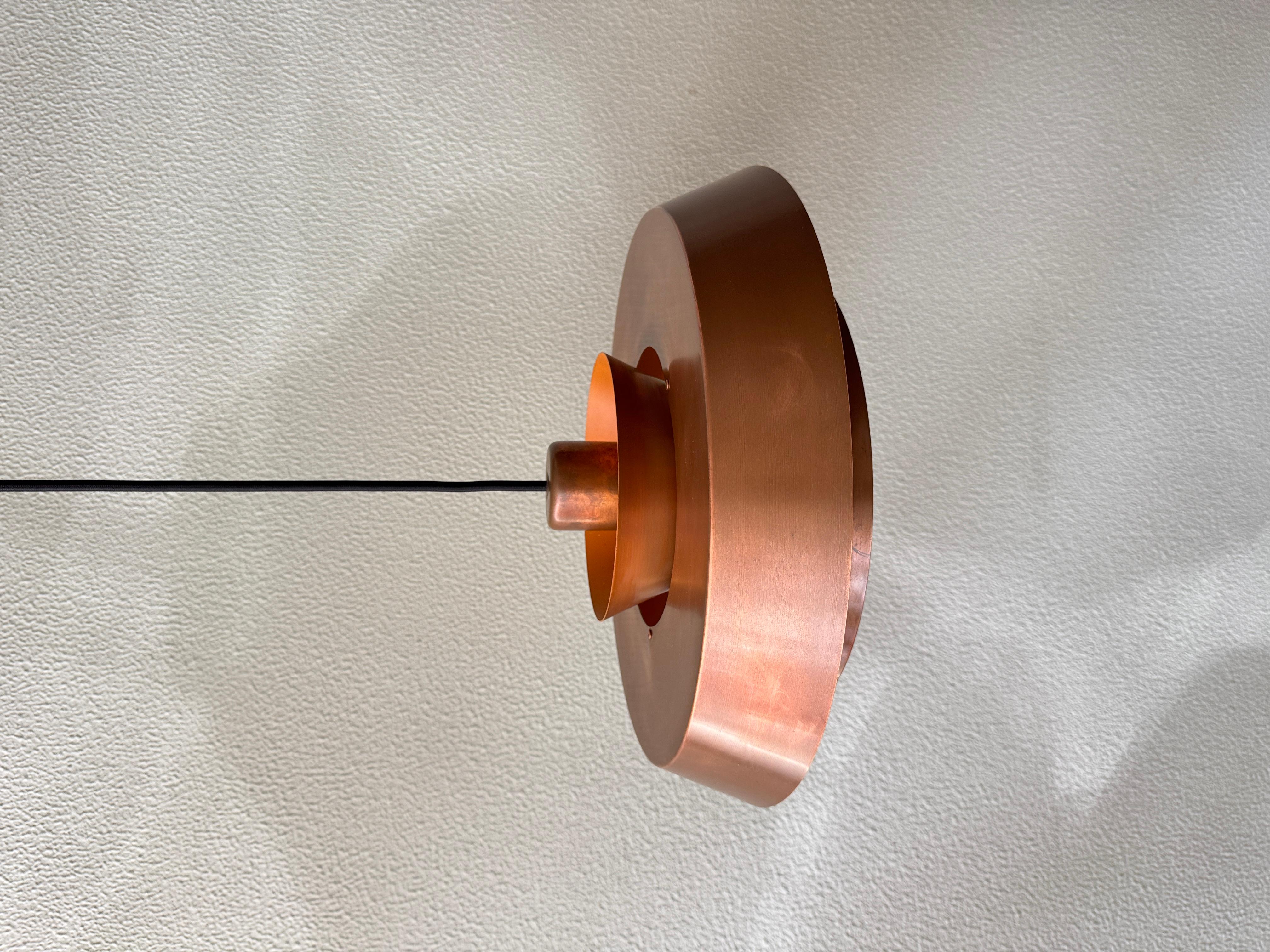Jo Hammerborg Nova Patinated Copper Ceiling Lamp Fog & Mørup Denmark 1960s In Good Condition For Sale In Lisboa, PT