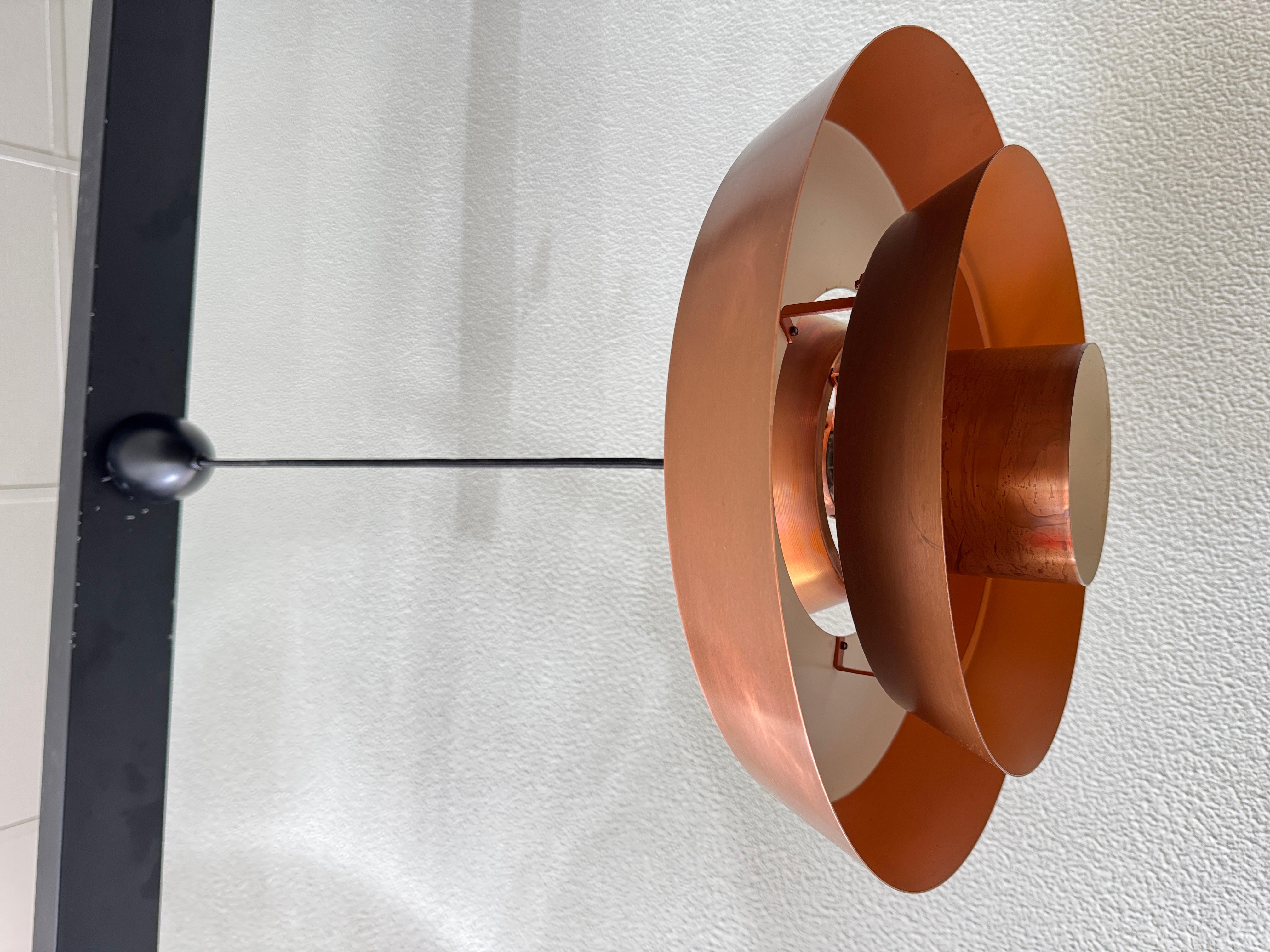 Jo Hammerborg Nova Patinated Copper Ceiling Lamp Fog & Mørup Denmark 1960s For Sale 2