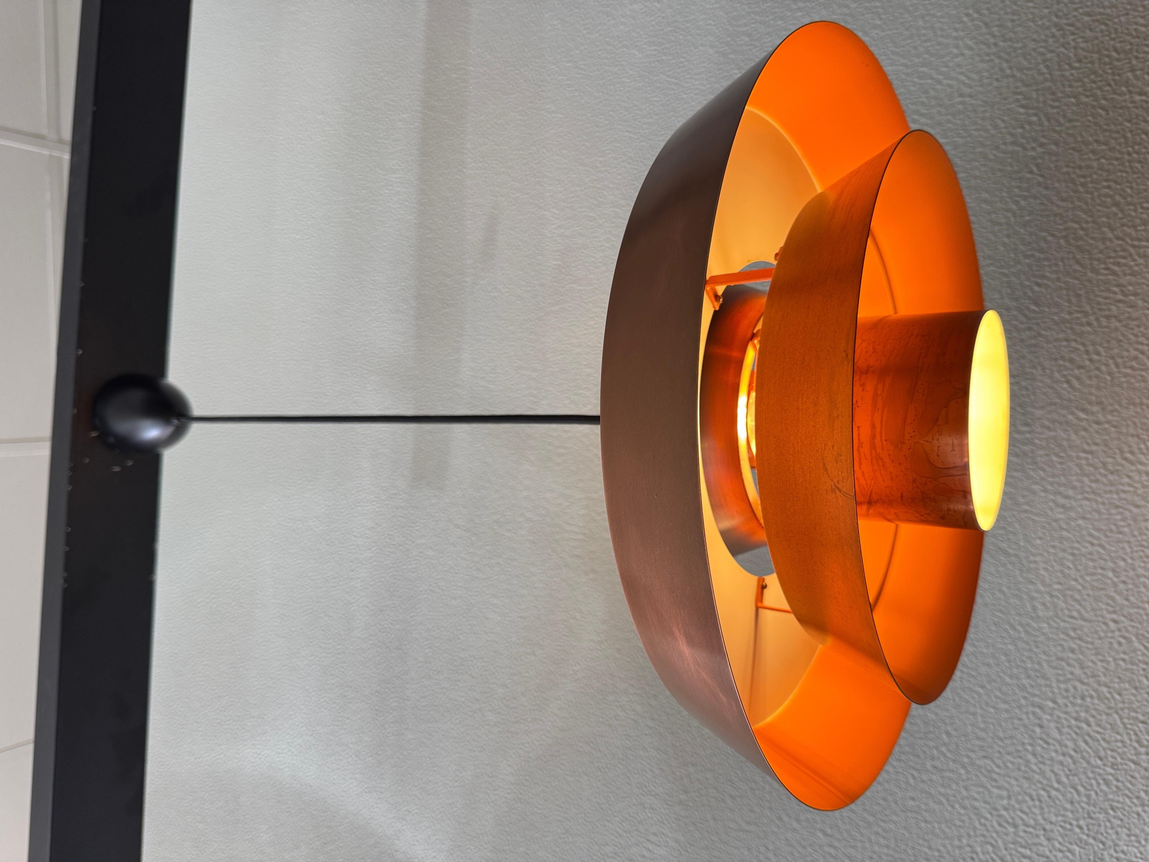 Jo Hammerborg Nova Patinated Copper Ceiling Lamp Fog & Mørup Denmark 1960s For Sale 3
