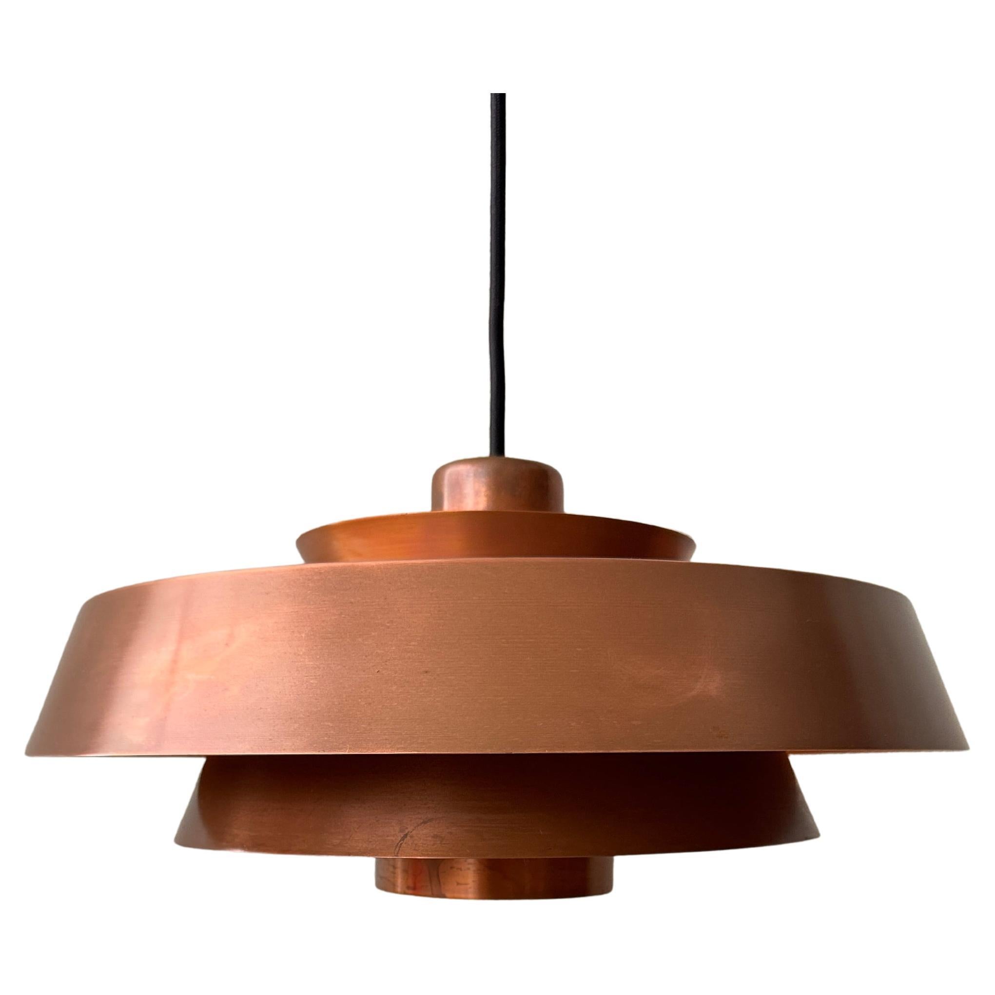 Jo Hammerborg Nova Patinated Copper Ceiling Lamp Fog & Mørup Denmark 1960s For Sale