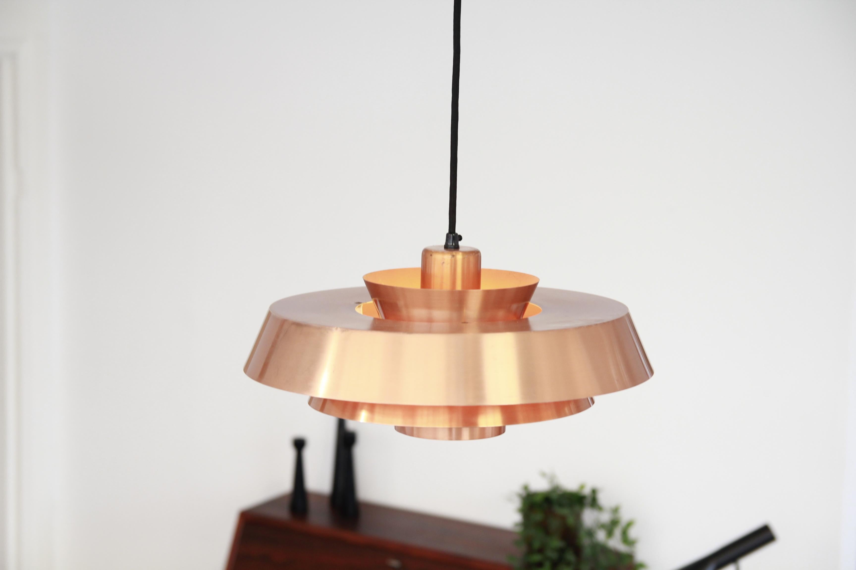 Jo Hammerborg Nova Pendant in Copper for Fog & Mørup, Denmark, 1960s (Moderne der Mitte des Jahrhunderts)