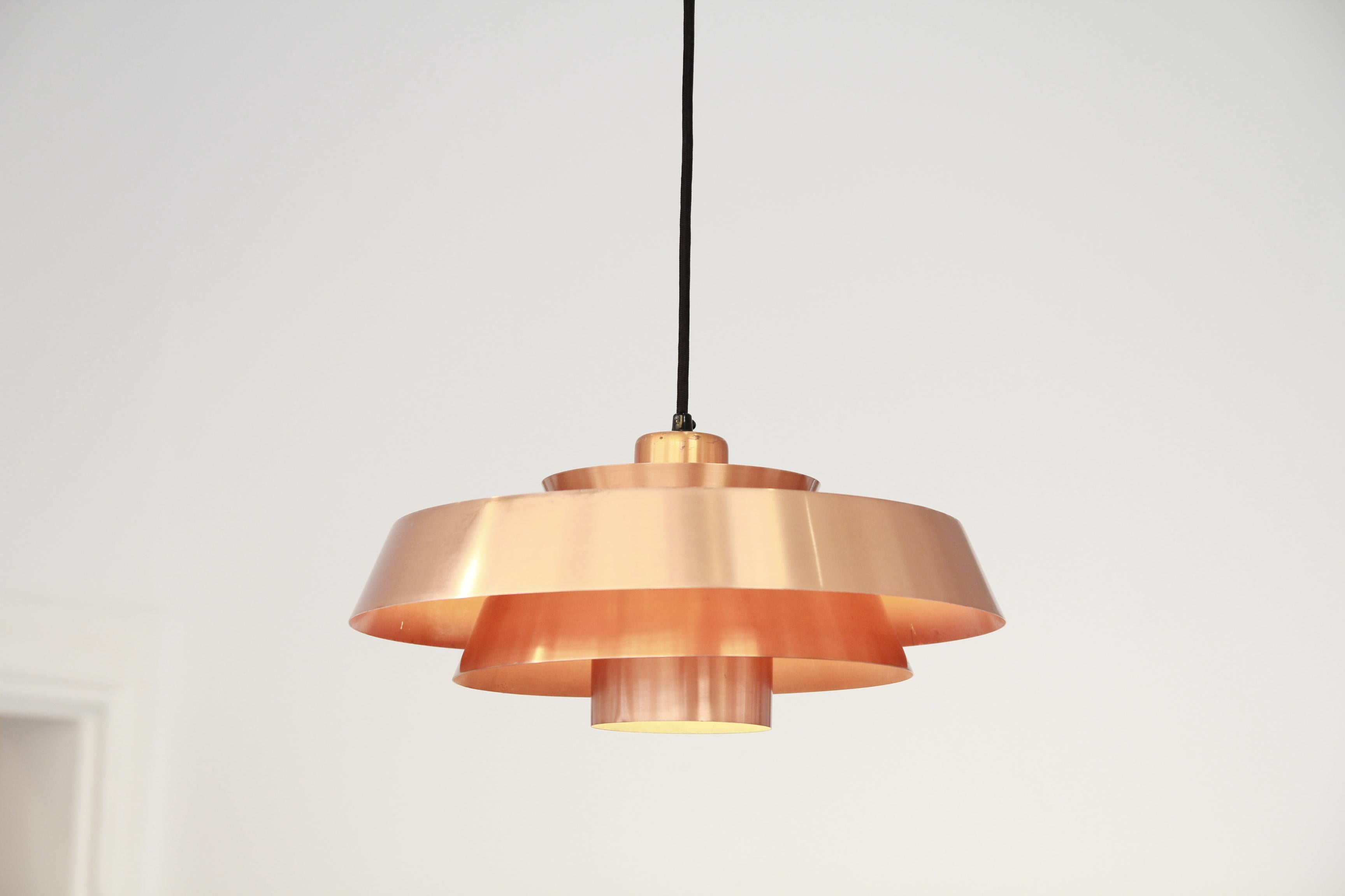 Jo Hammerborg Nova Pendant in Copper for Fog & Mørup, Denmark, 1960s (Dänisch)