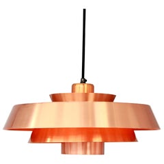 Jo Hammerborg Nova Pendant in Copper for Fog & Mørup, Denmark, 1960s