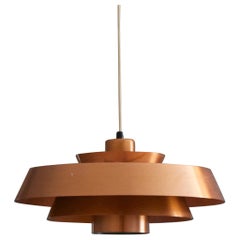 Jo Hammerborg, "Nova" Pendant Light, Copper, Fog & Mørup, Denmark, 1960s