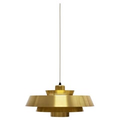 Jo Hammerborg Nova Pendant Light in Brass for Fog & Mørup, Denmark, 1960s