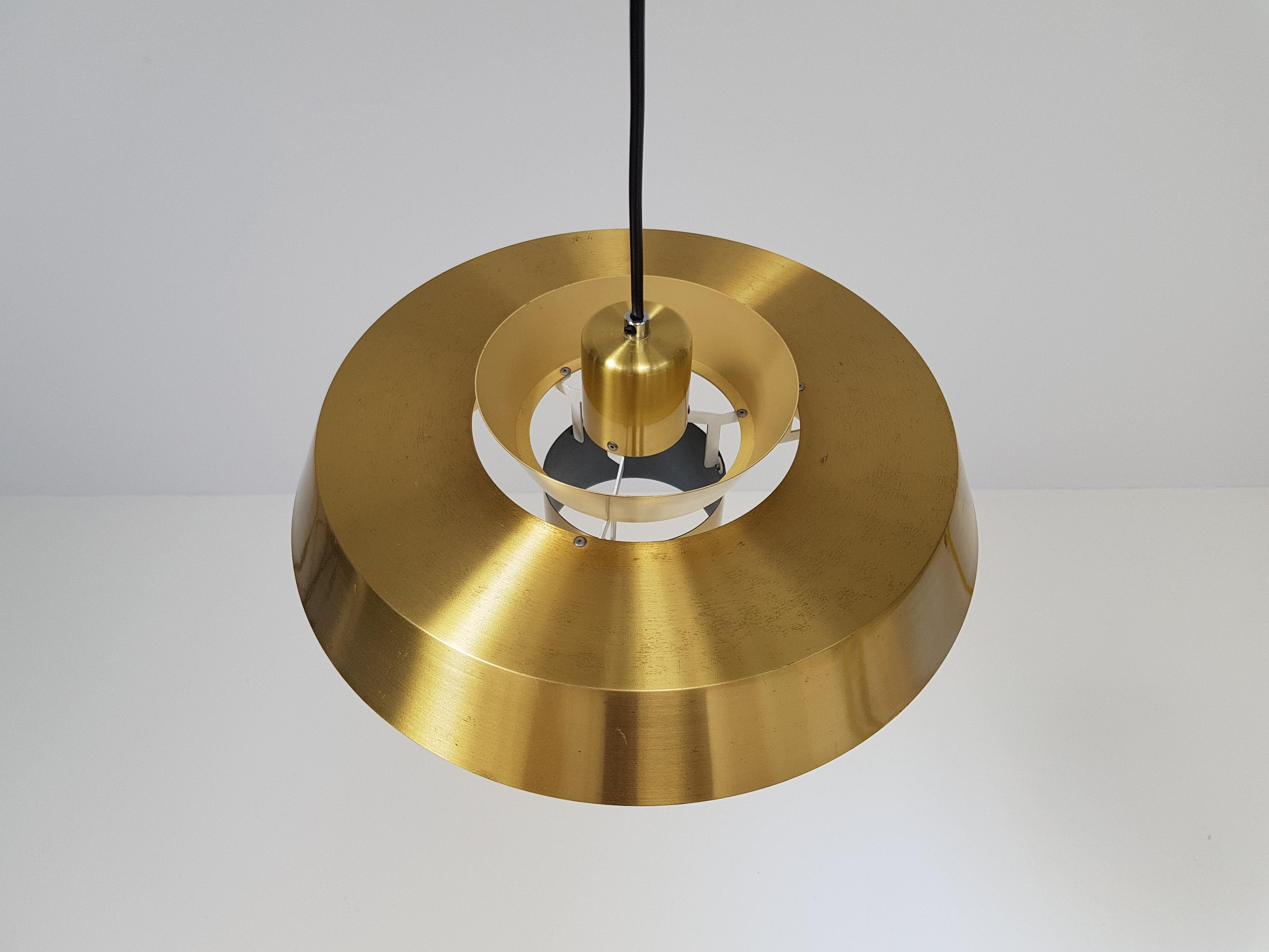Jo Hammerborg Nova Pendant Light in Brass for Fog & Mørup, Denmark, 1960s 2