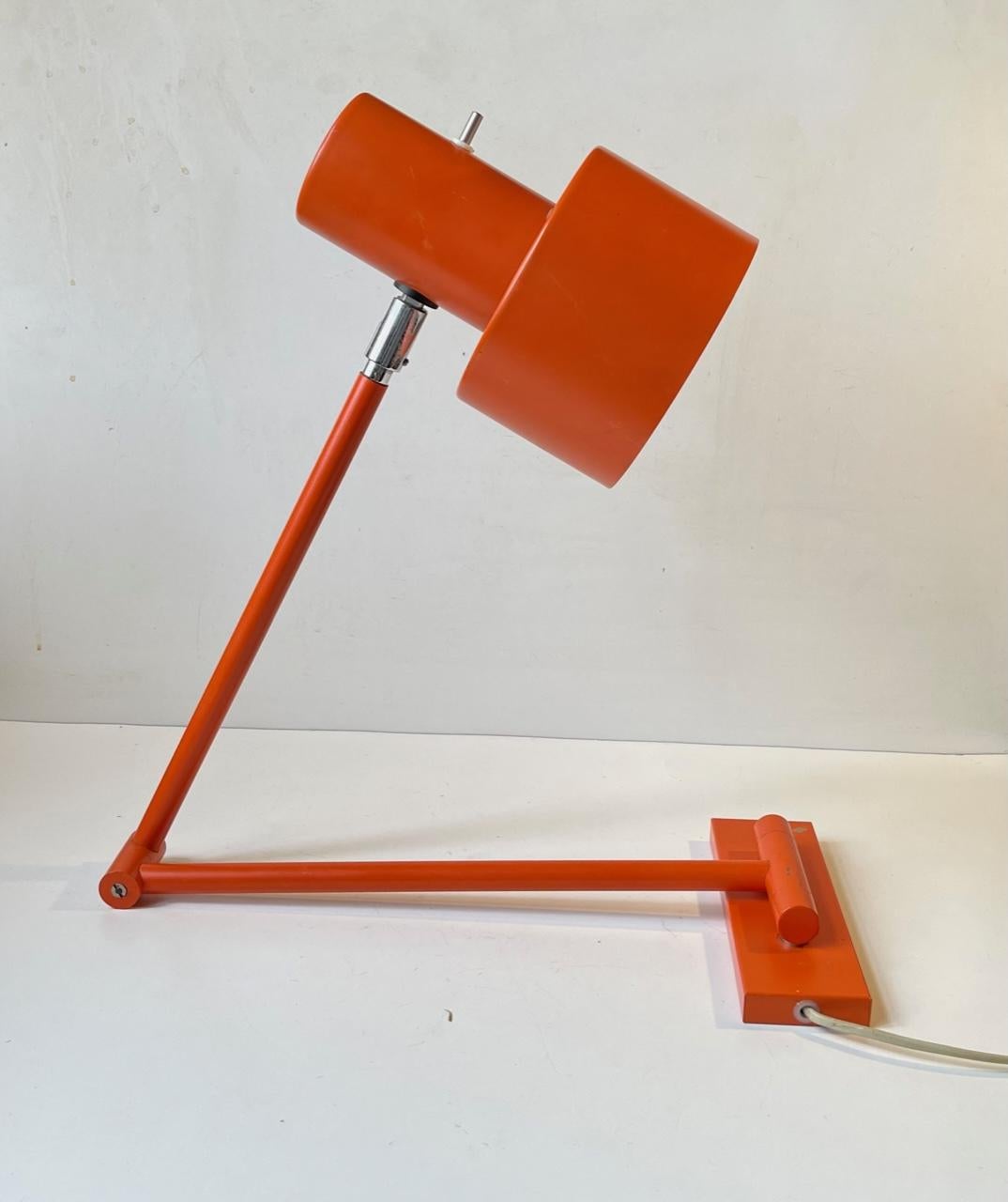 Jo Hammerborg Orange Skala Swing Arm Wall Lamp for Fog & Mørup For Sale 2