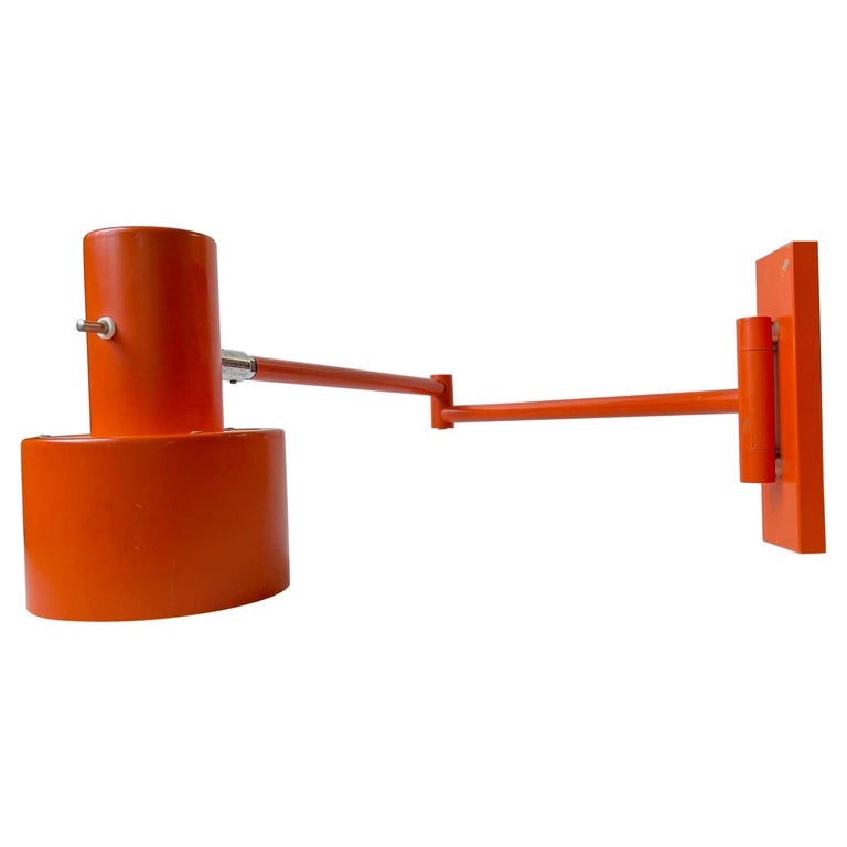 Jo Hammerborg Orange Skala Swing Arm Wall Lamp for Fog and Mørup