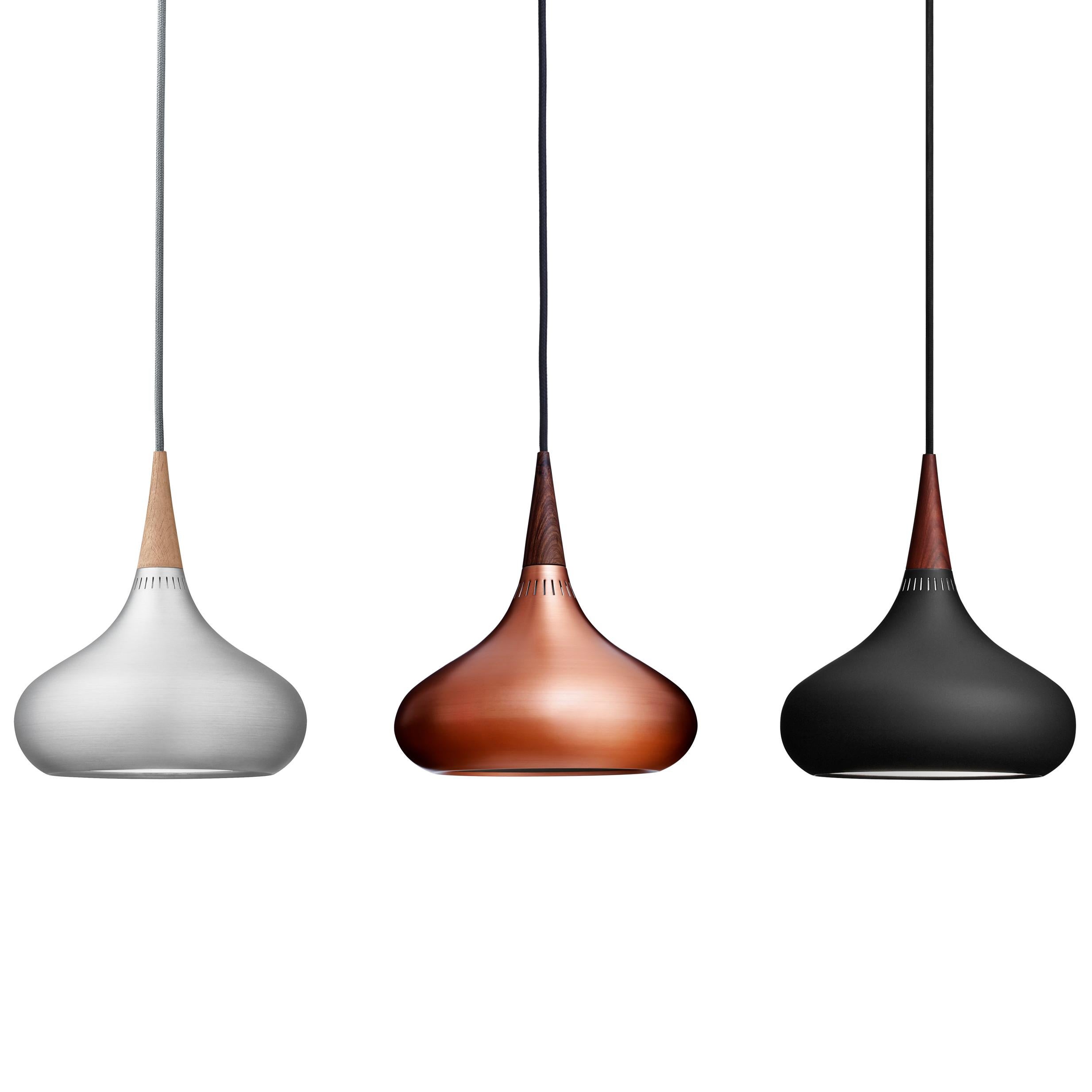 Contemporary Jo Hammerborg 'Orient' Pendant Lamp for Fritz Hansen in Aluminum and Oak For Sale