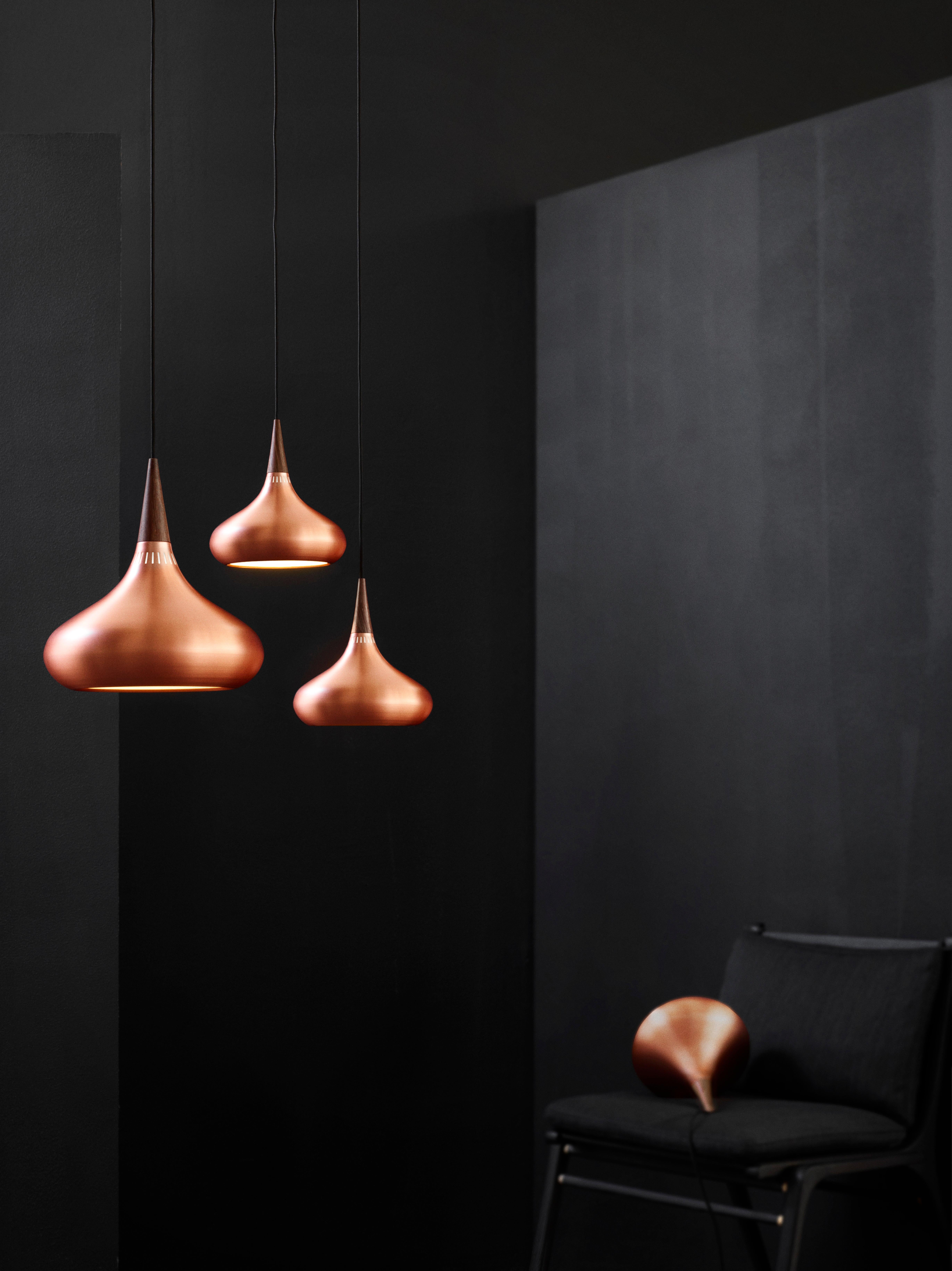 Contemporary Jo Hammerborg 'Orient' Pendant Lamp for Fritz Hansen in Copper and Rosewood For Sale