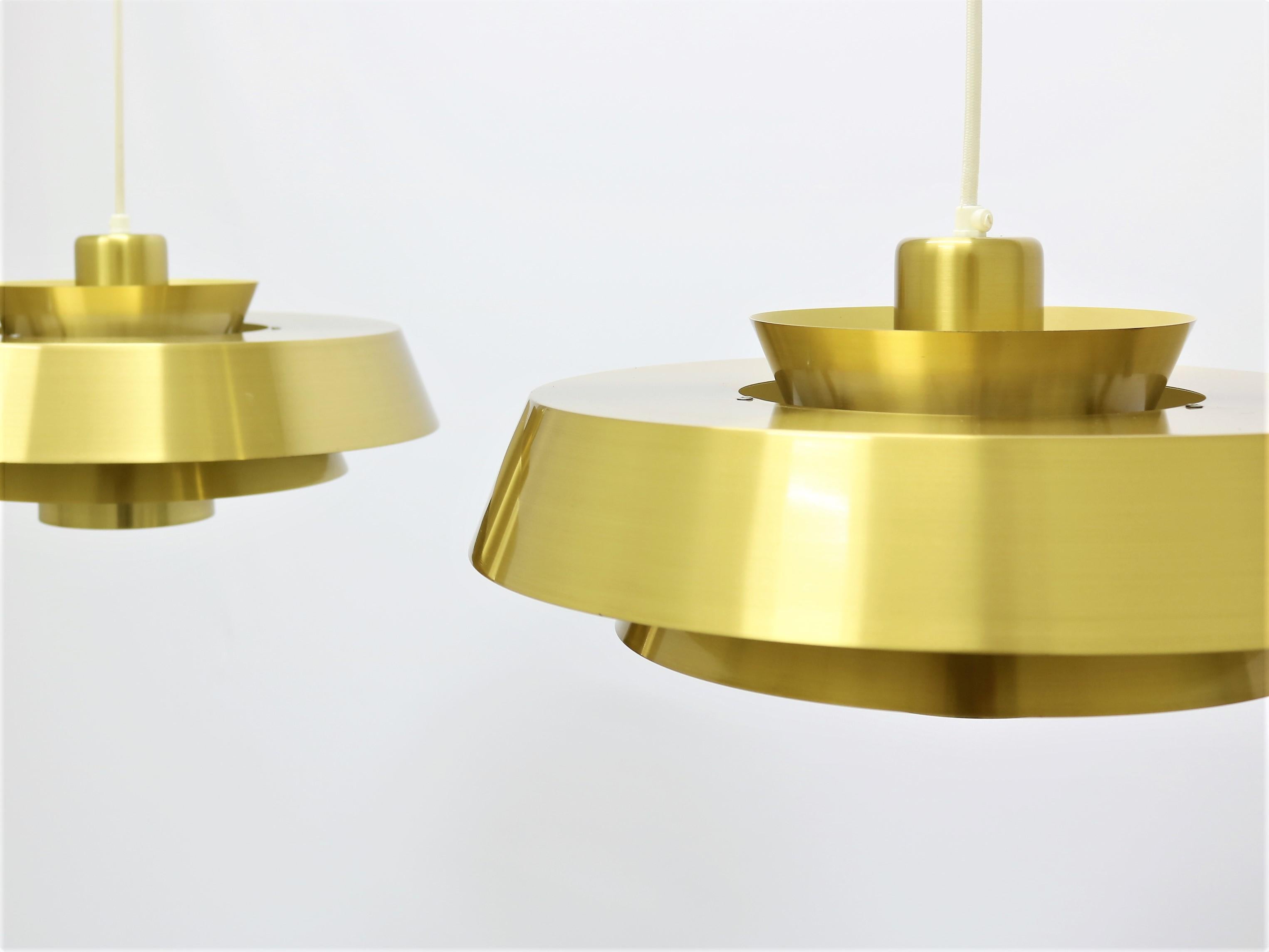 Scandinavian Modern Jo Hammerborg Pair of 1960s Brass 