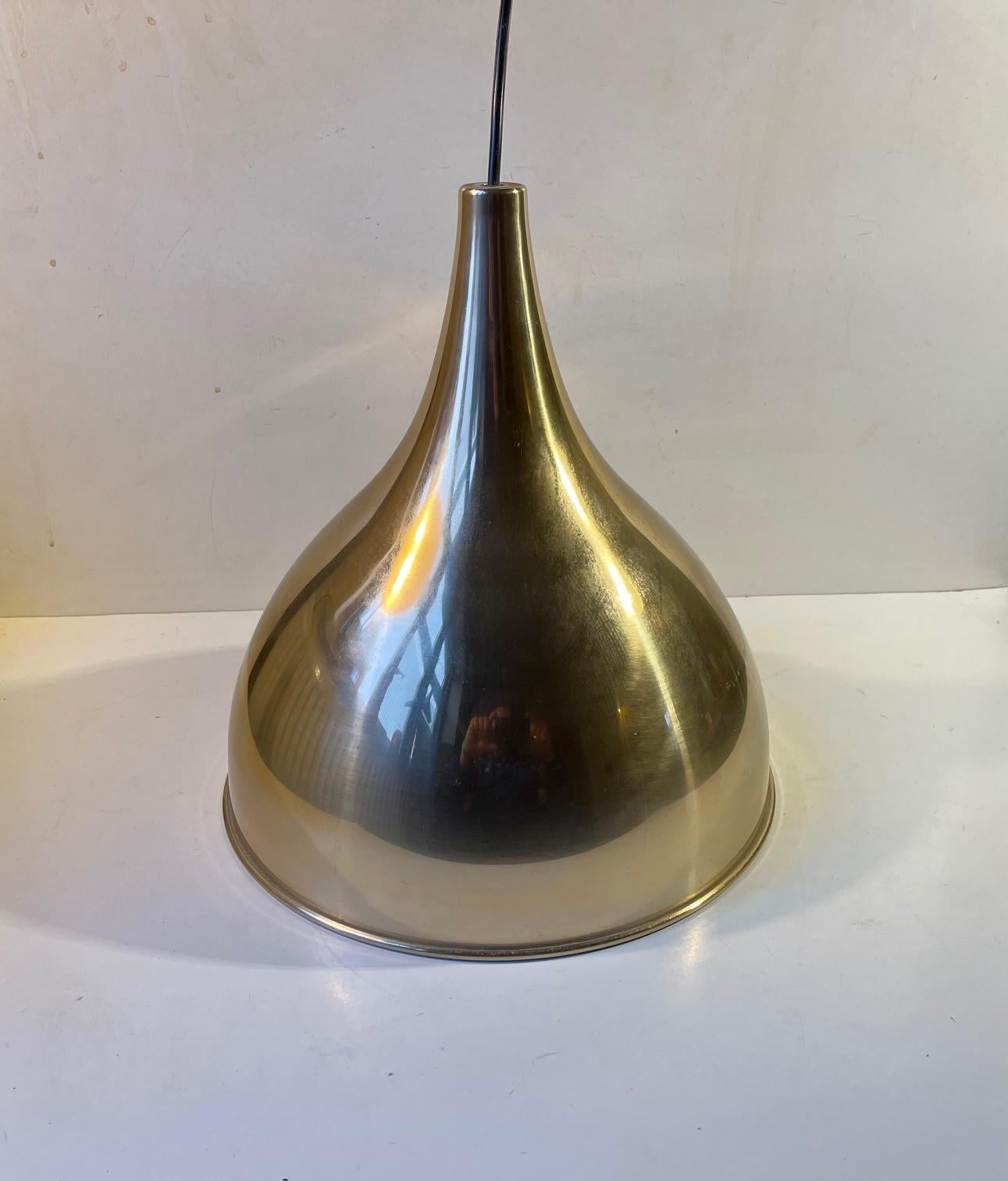 Jo Hammerborg Silhuet Brass Pendant Lamp, Fog & Mørup, 1970s In Good Condition For Sale In Esbjerg, DK