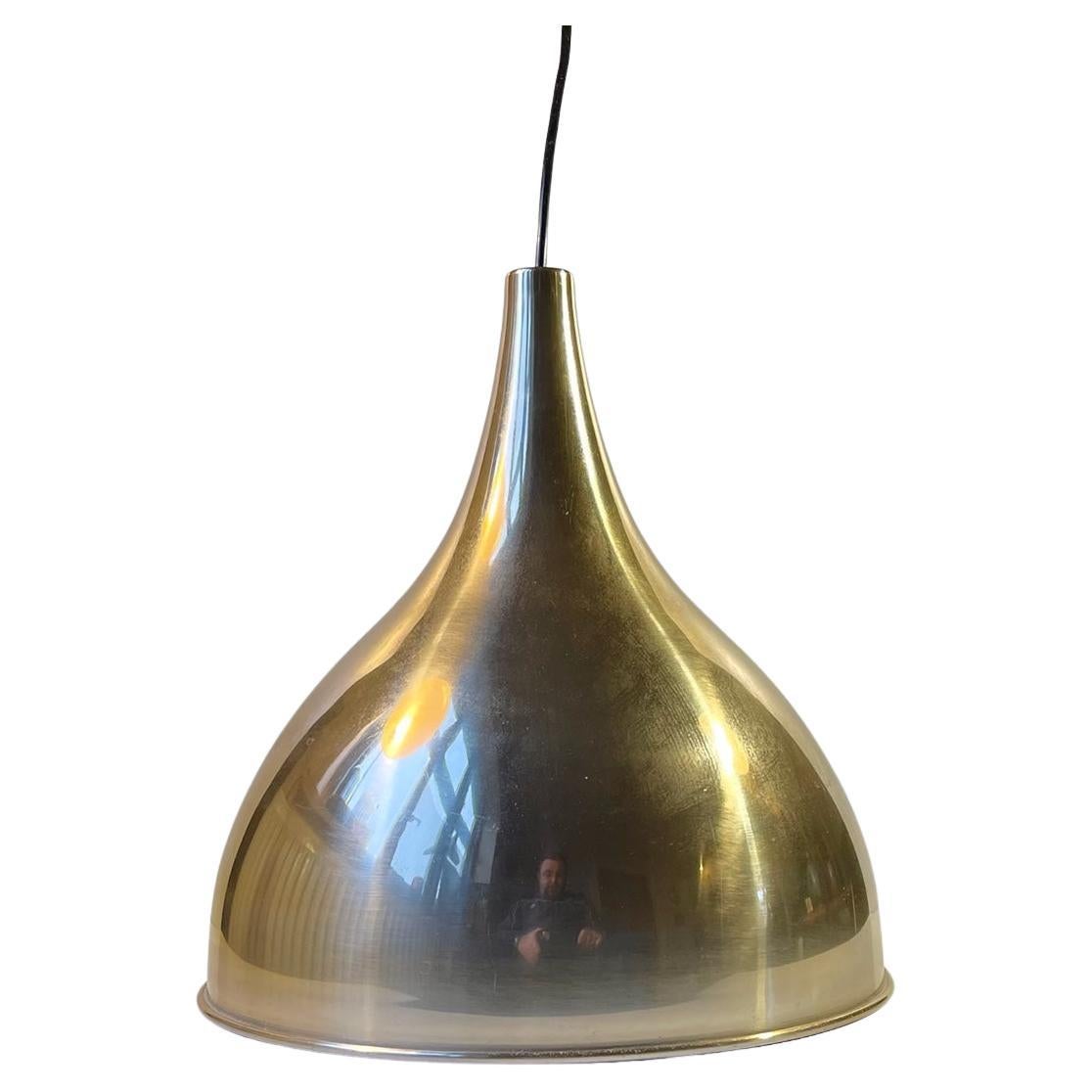 Jo Hammerborg Silhuet Brass Pendant Lamp, Fog & Mørup, 1970s For Sale