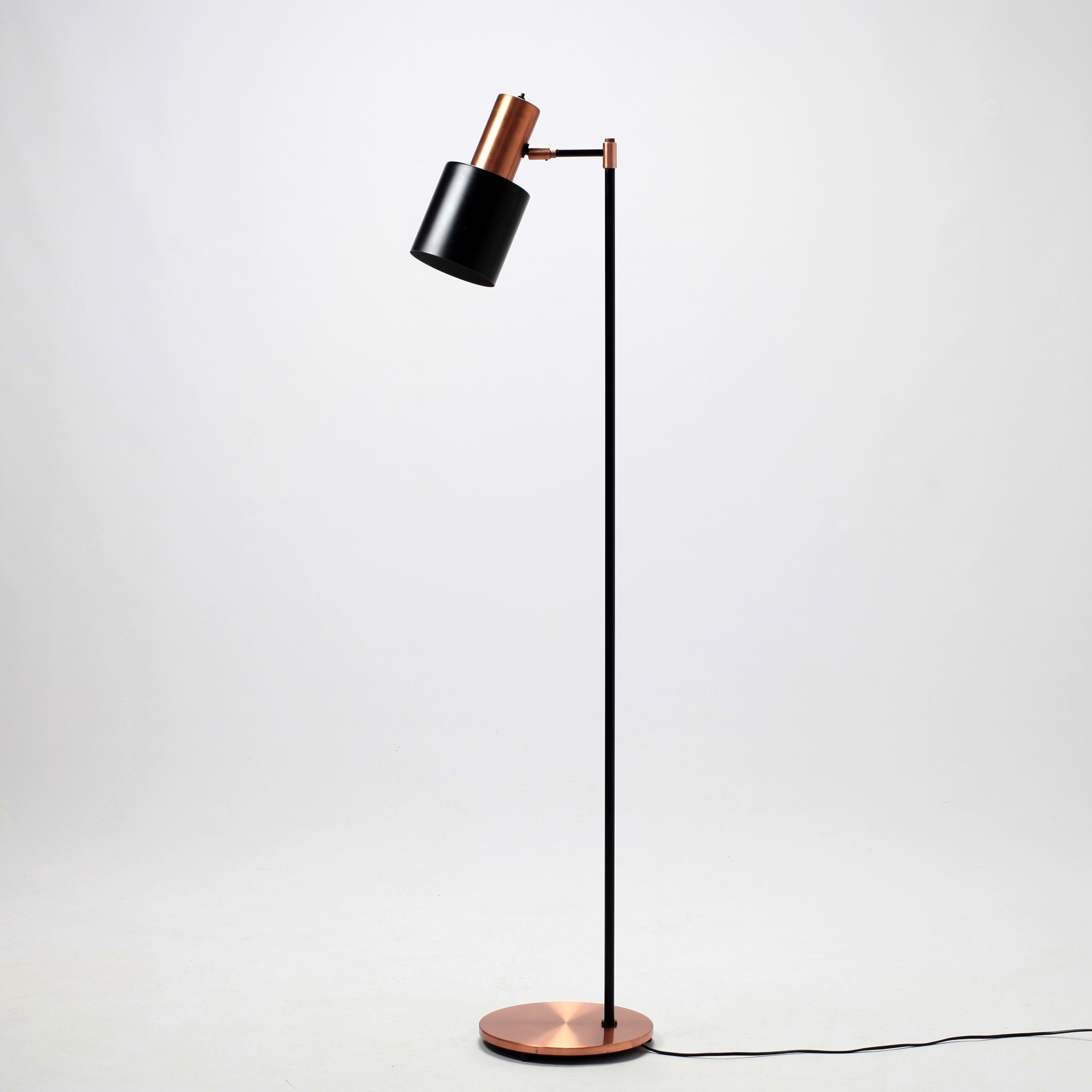 Scandinavian Modern Jo Hammerborg Studio Copper Floor Lamp for Fog & Mørup, Denmark, 1960s